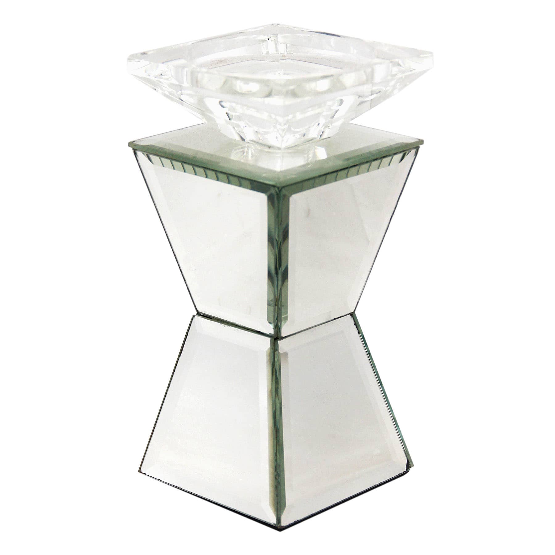 Laila Ali Silver Mirror Candle Holder, 7"
