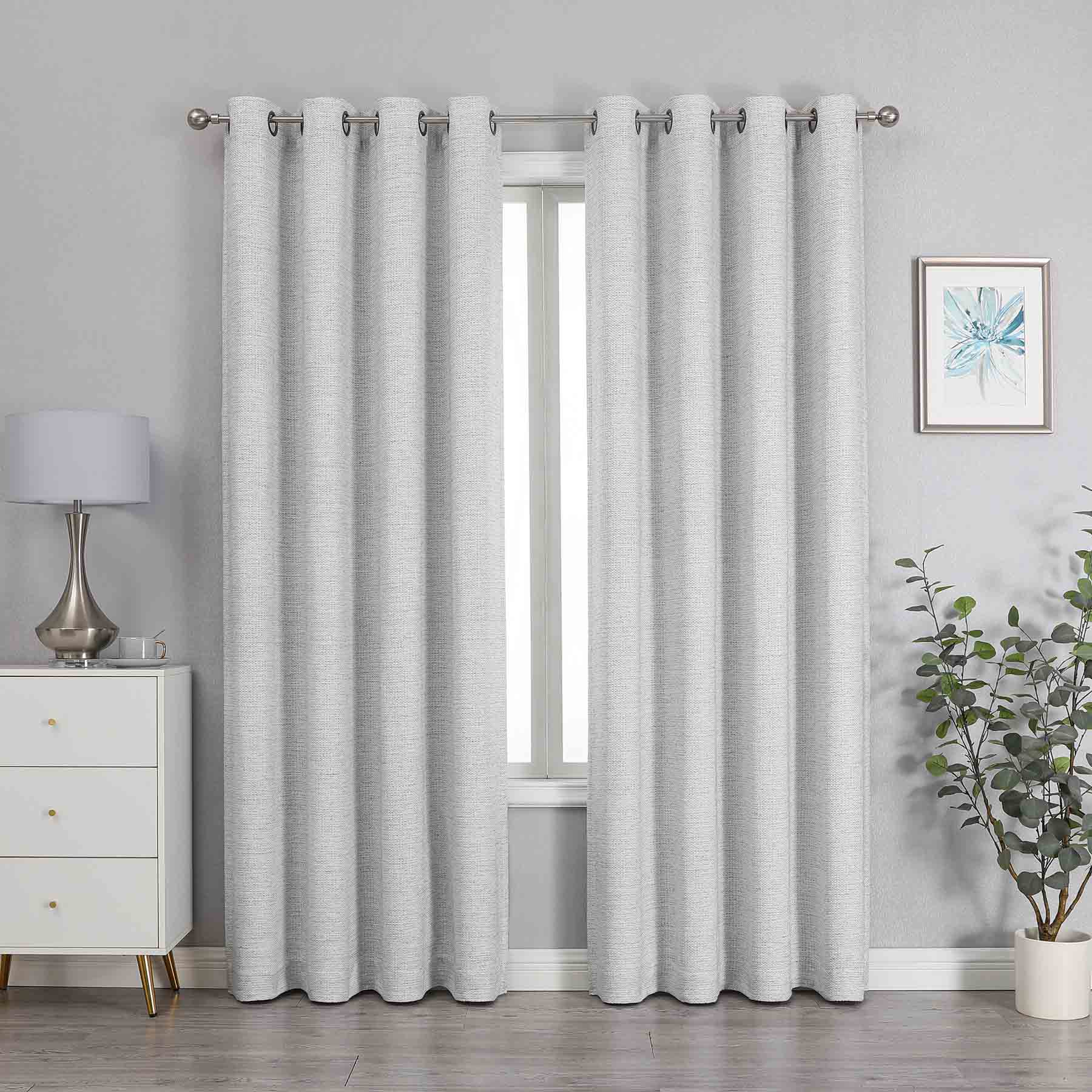 Sun Shield Grey Blackout Grommet Curtain Panel, 84"