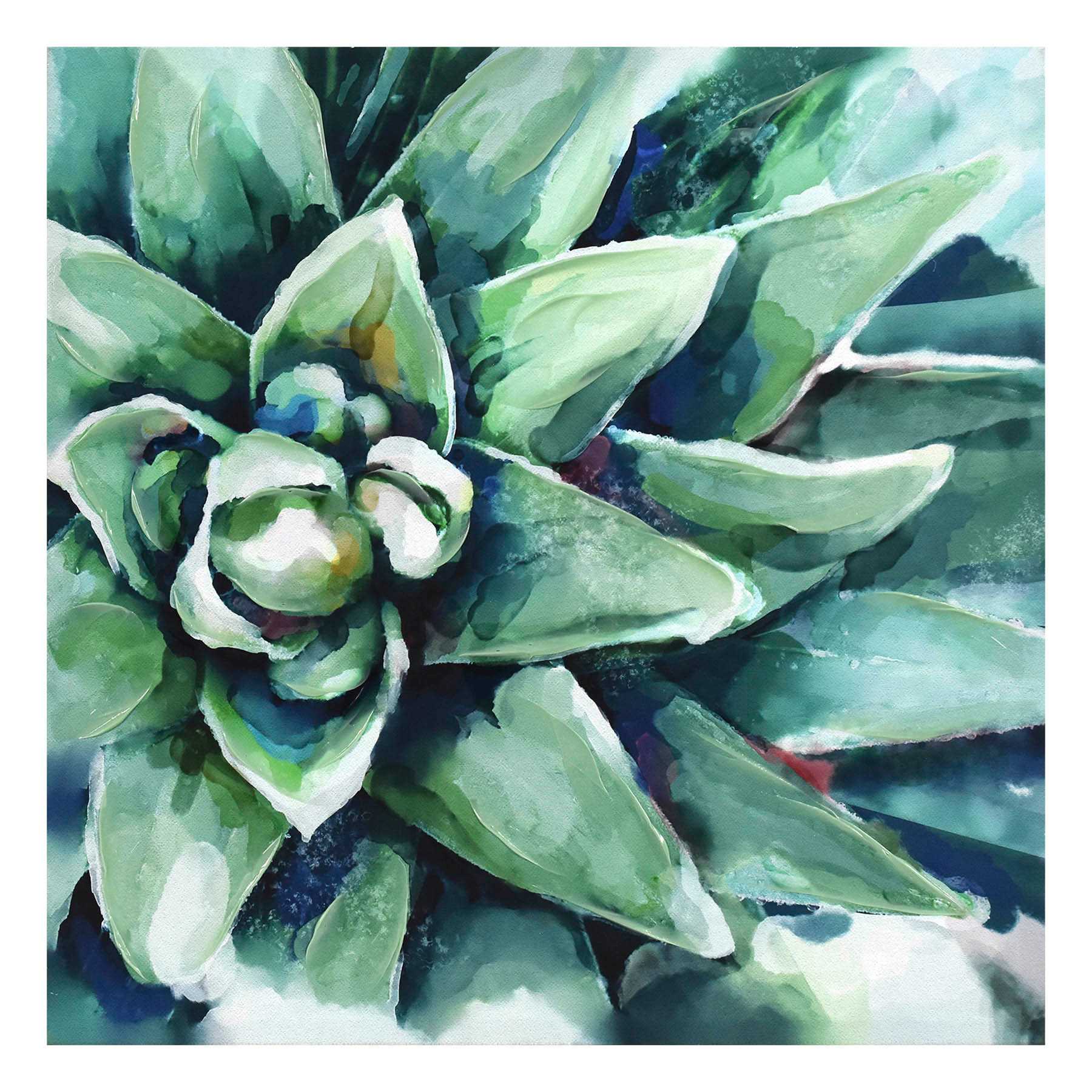 Green Floral Canvas Wall Art, 24"