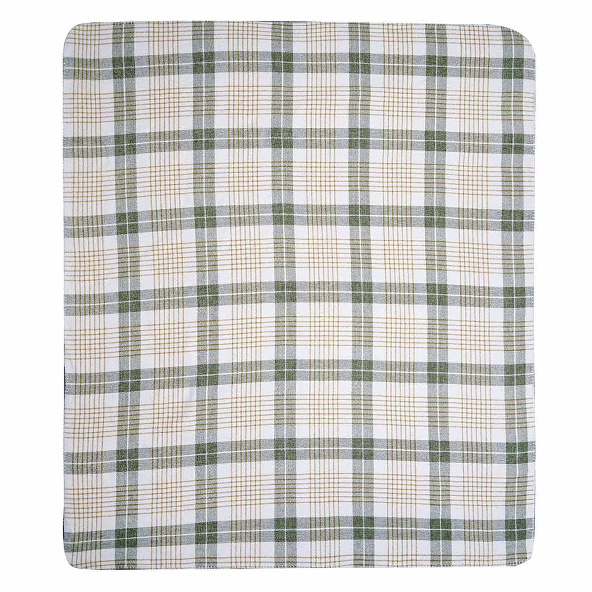 Green Plaid Plush & Reversible Sherpa Throw Blanket, 50x60