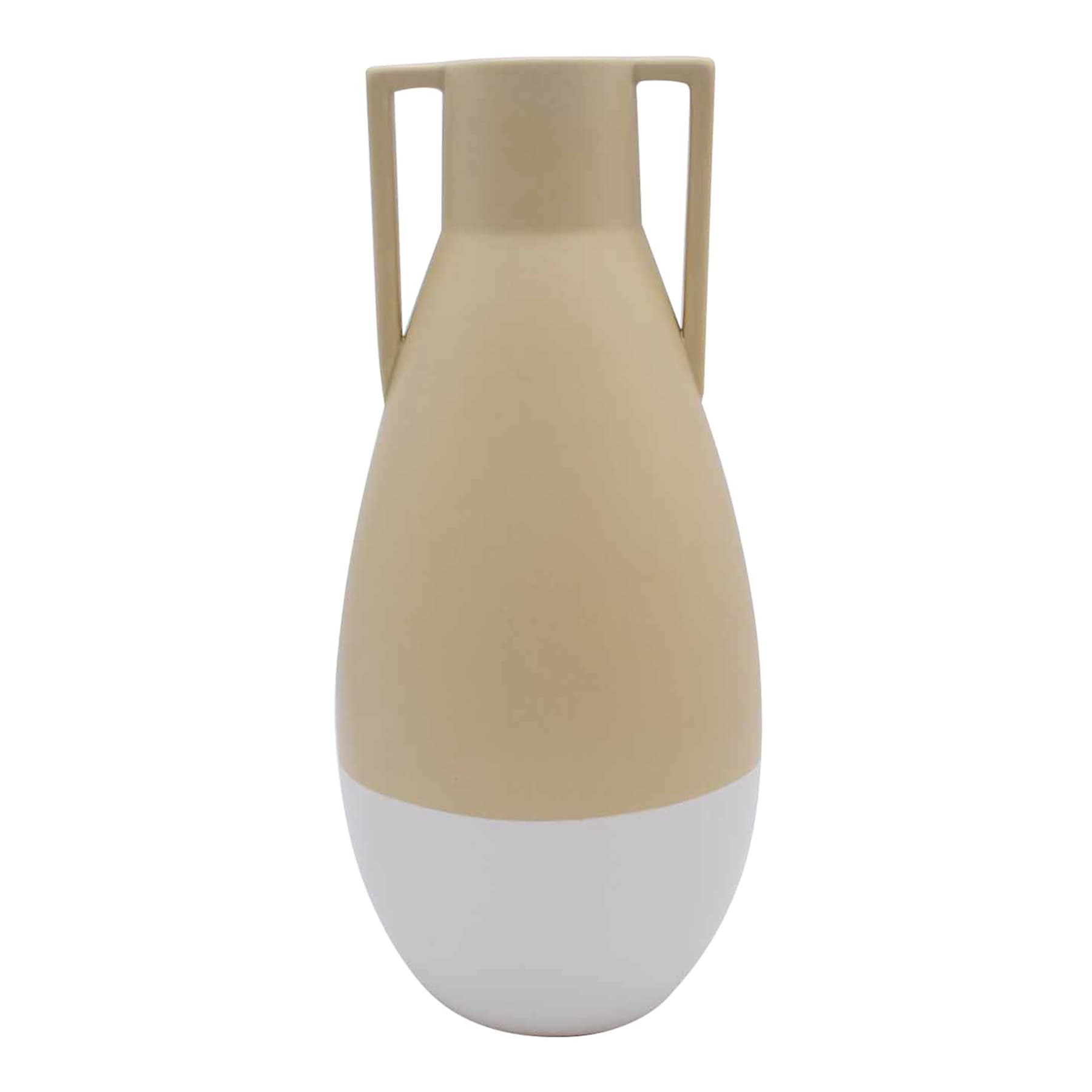 Ty Pennington Tan Ceramic Vase With Handles, 13"