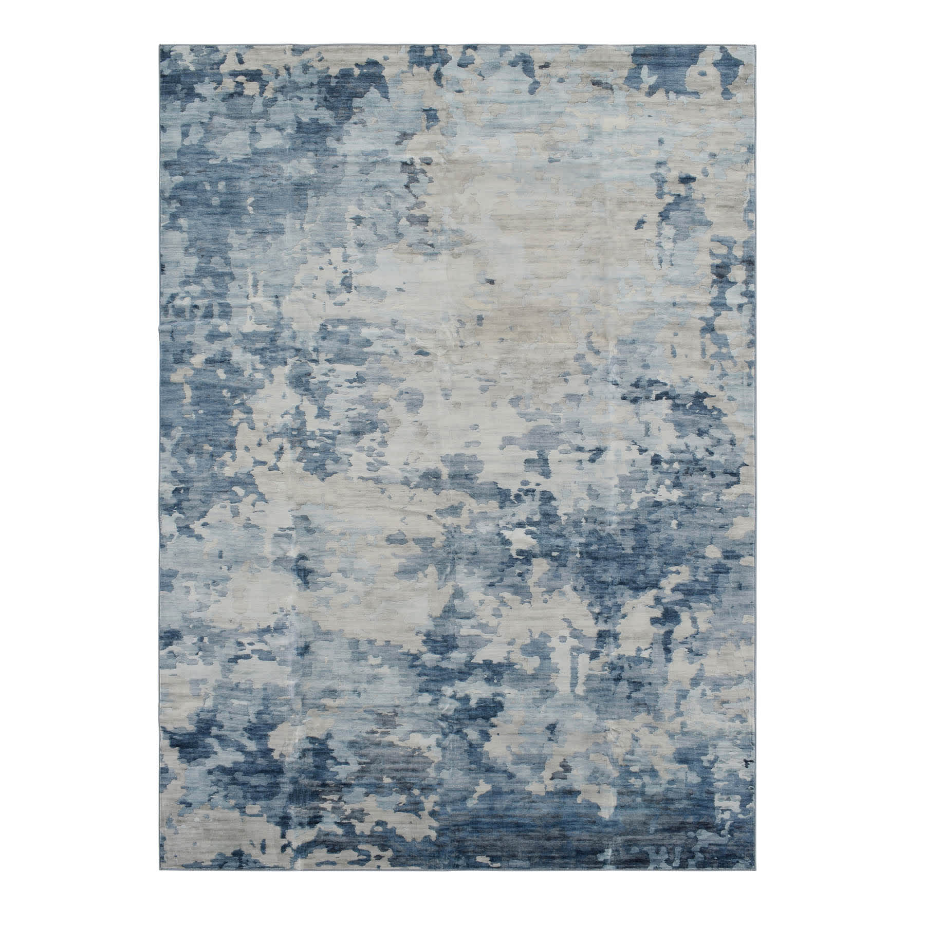 (B875) Crosby St. Dove Grey Splash Patterned Washable Area Rug, 5x7