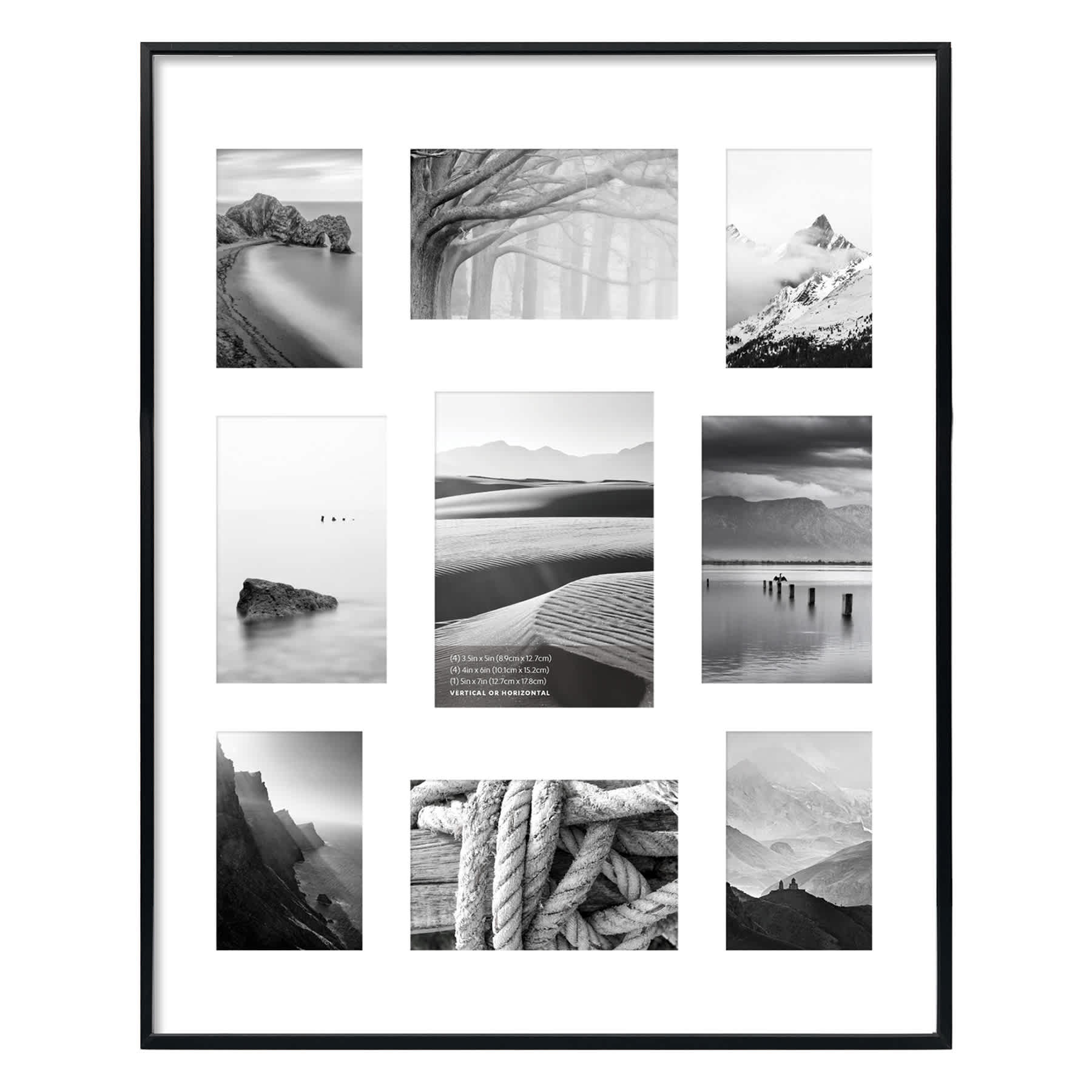 9-Opening Black Thin Collage Picture Frame, 16x20