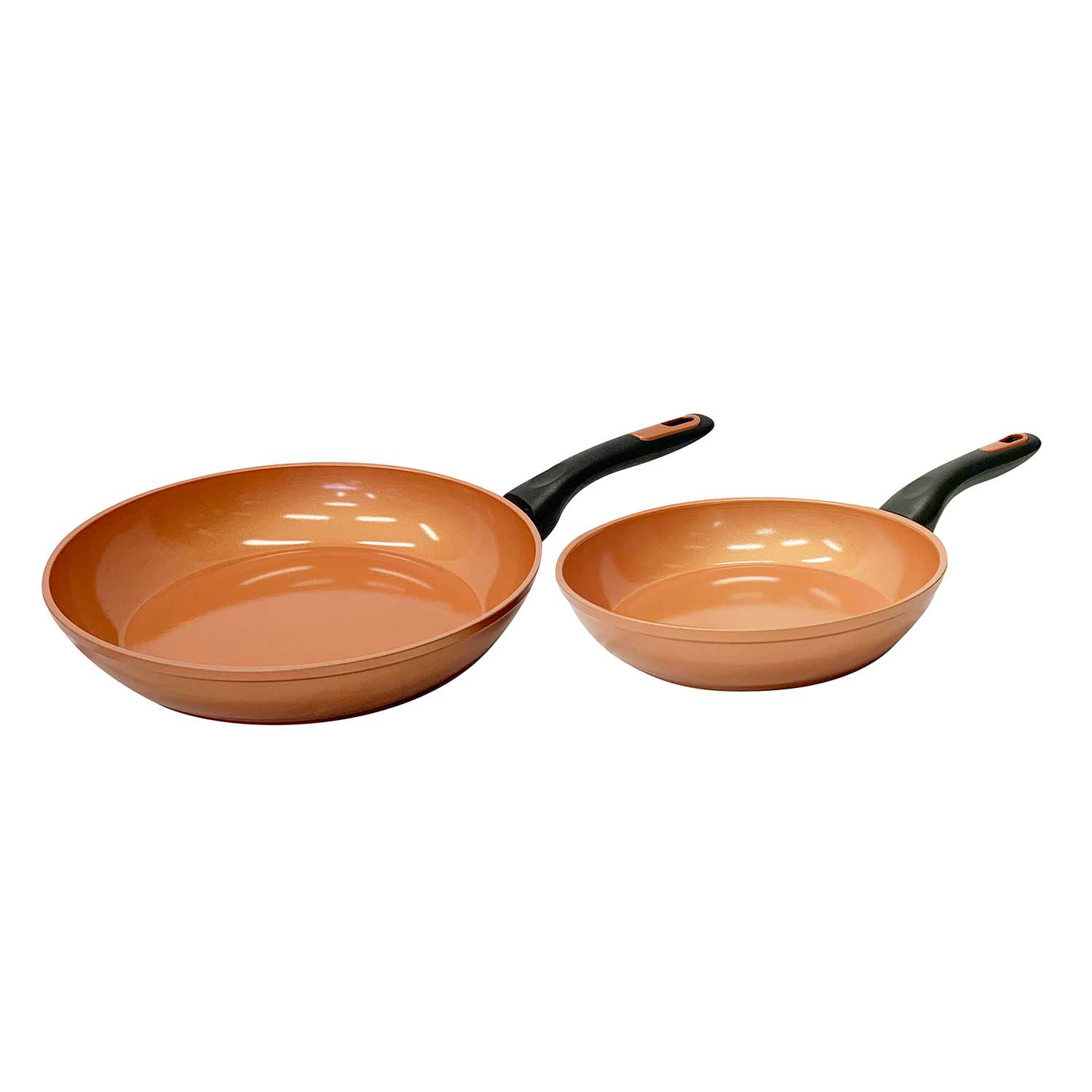 2-Pack Copper Finish Ceramic Frying Pan, 8"