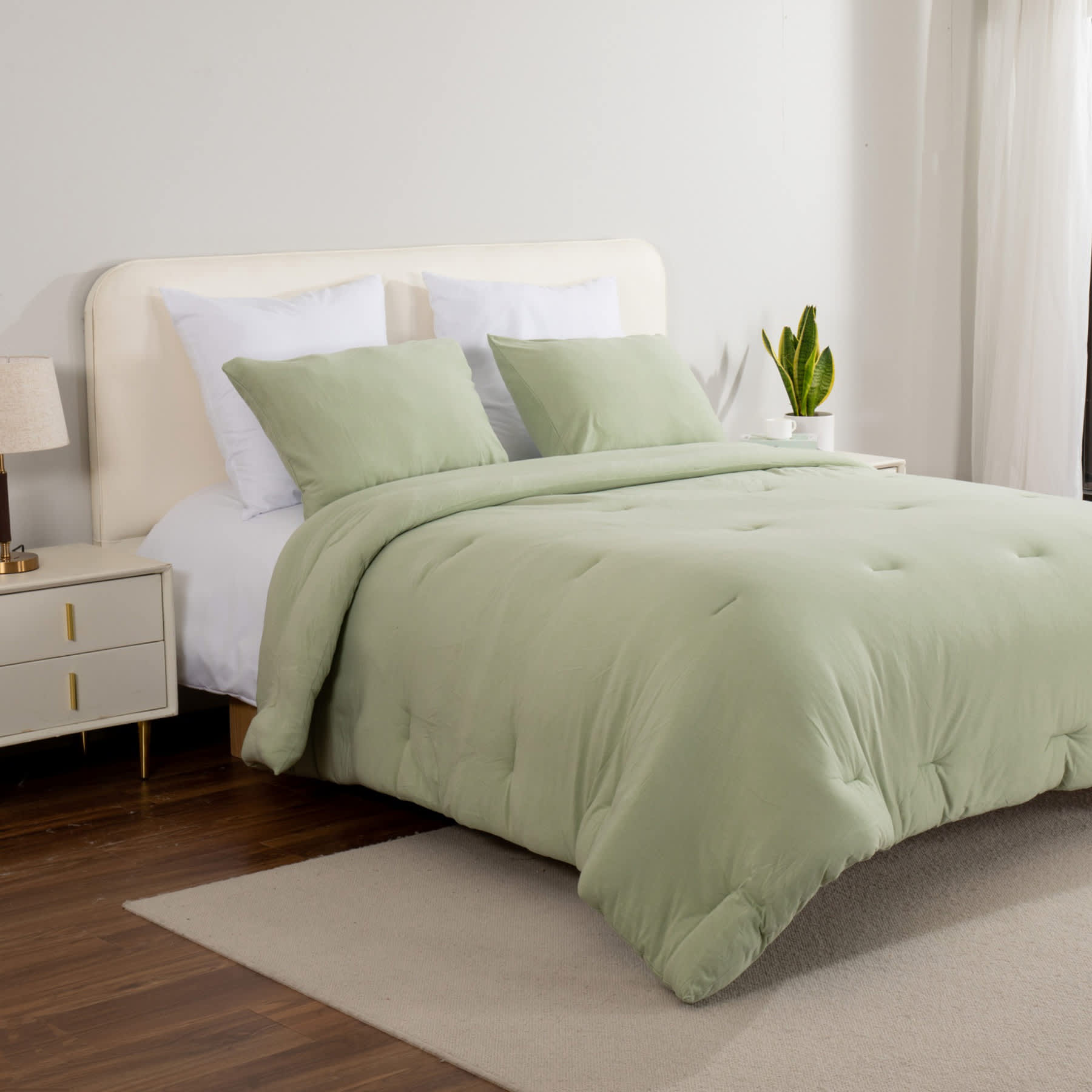 Green Soft Knit Jersey Single Comforter, King
