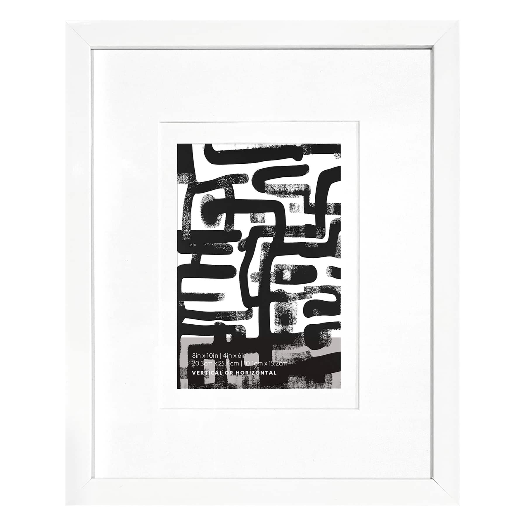 White Double Matted Wall Frame, 8x10