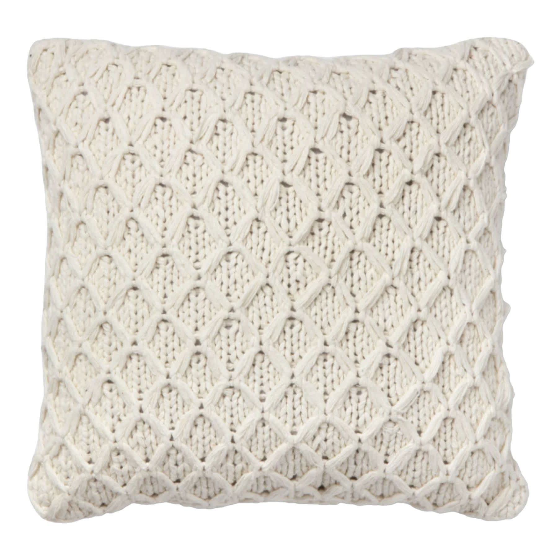 2-Pack Ivory Sweater Knit Throw Pillows, 16"