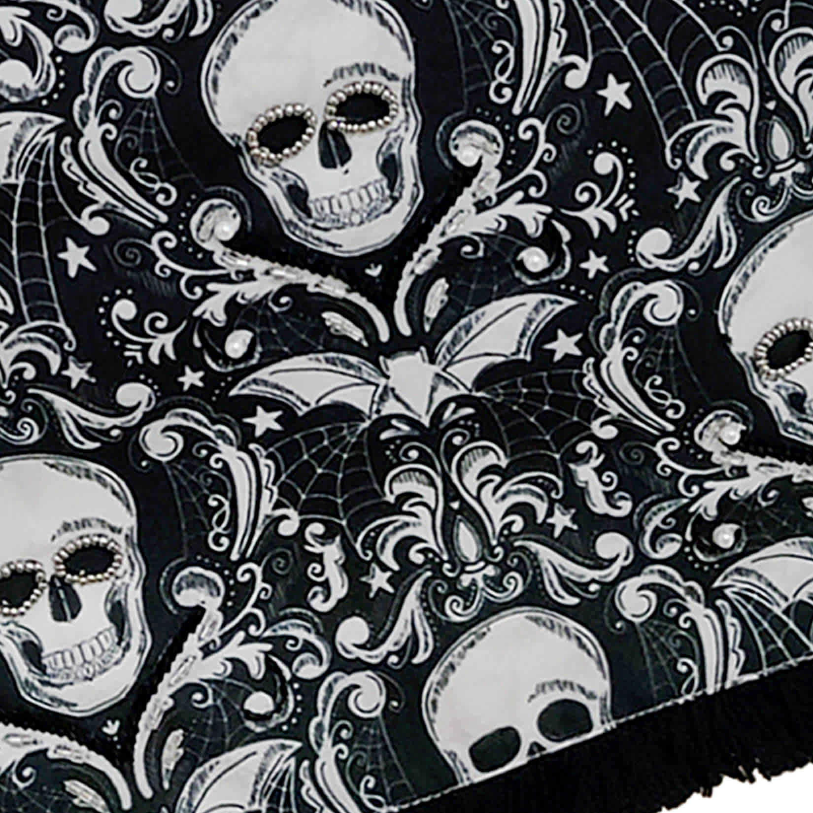 Midnight Shadows Skull Table Runner, 72x13