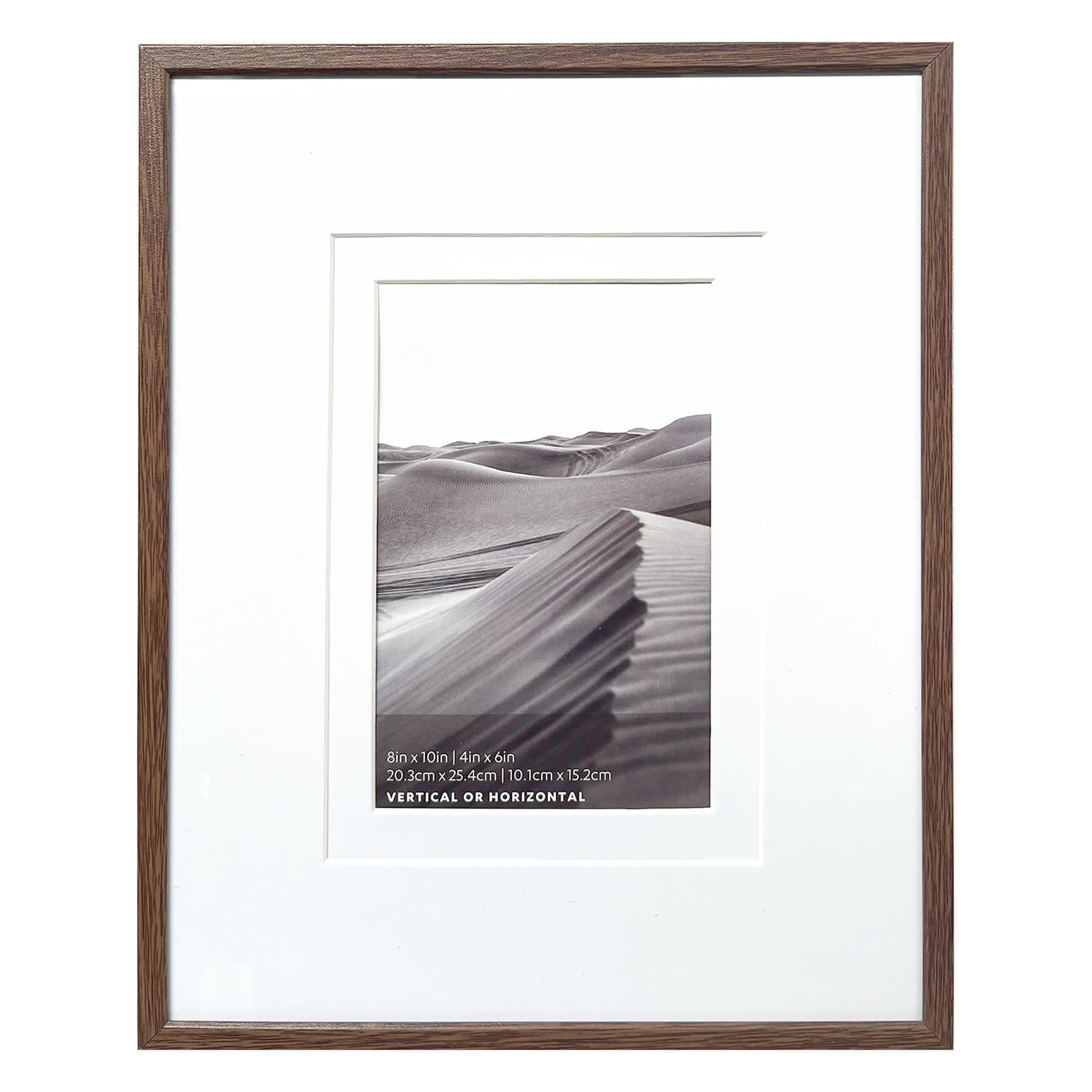 8x10 Walnut Thin Matted to 4x6 Wall Frame