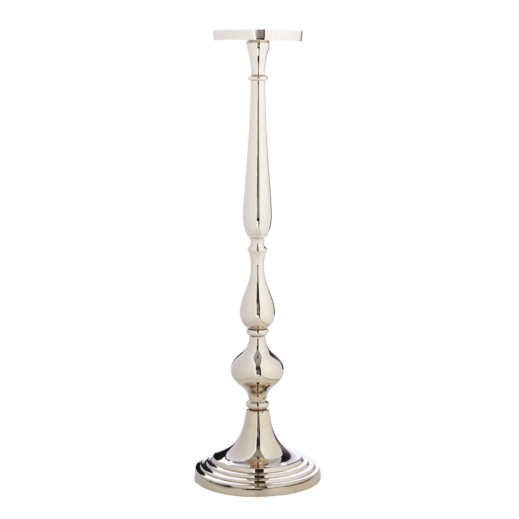 25In Oversized Silver Candle Holder