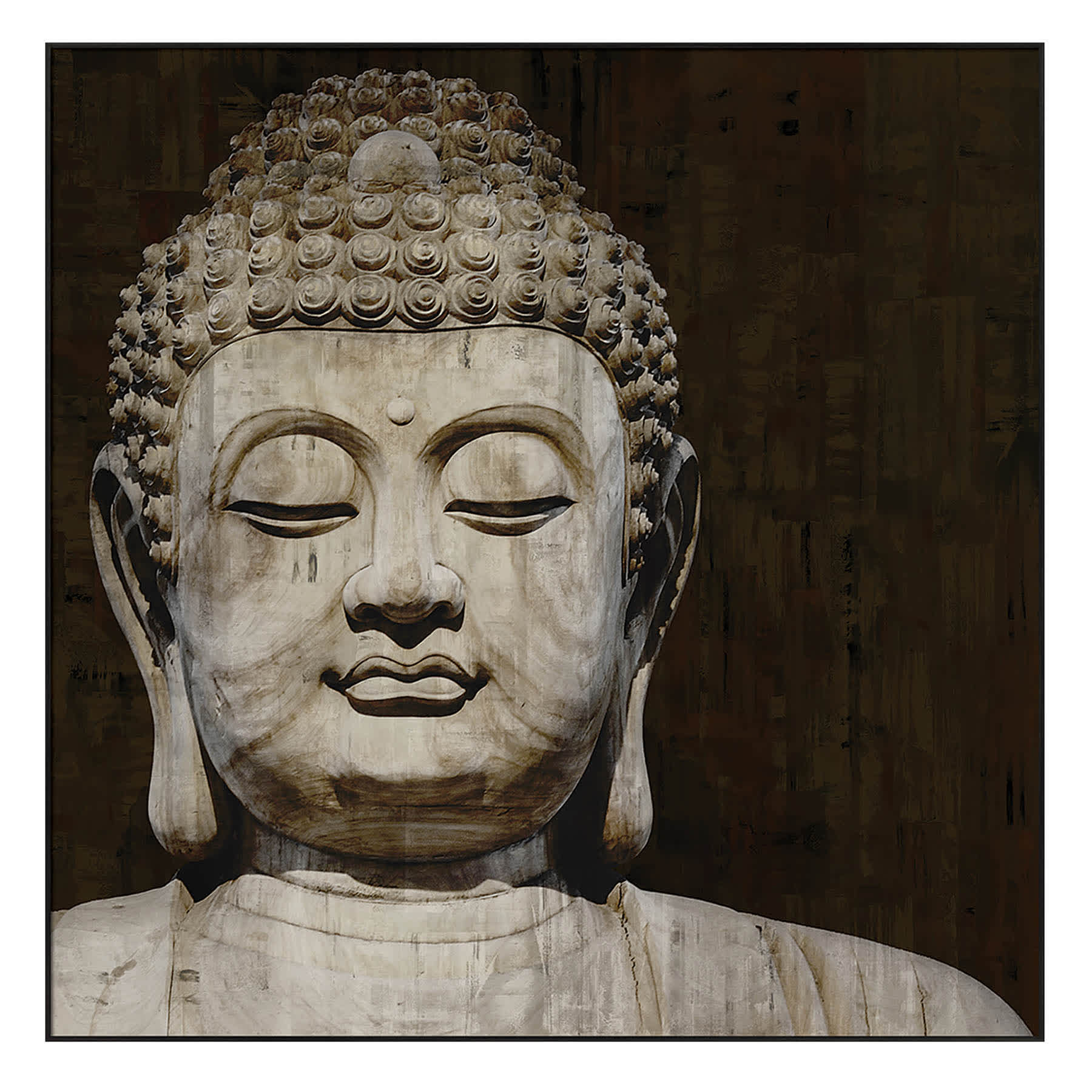 Found & Fable Glass Framed Buddha Print Wall Art, 20"