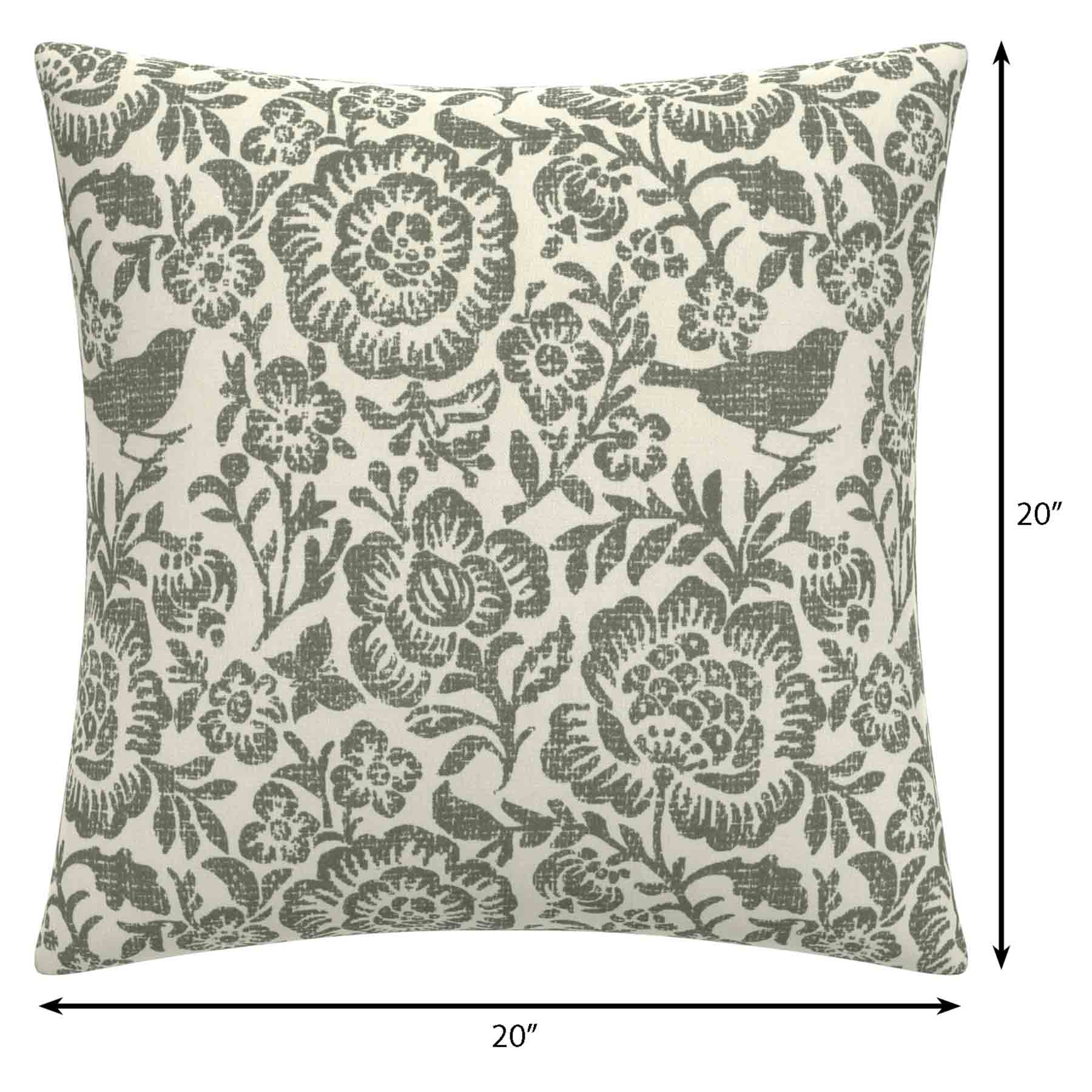 Honeybloom Endive Floral Oversized Square Outdoor Throw Pillow, 20"