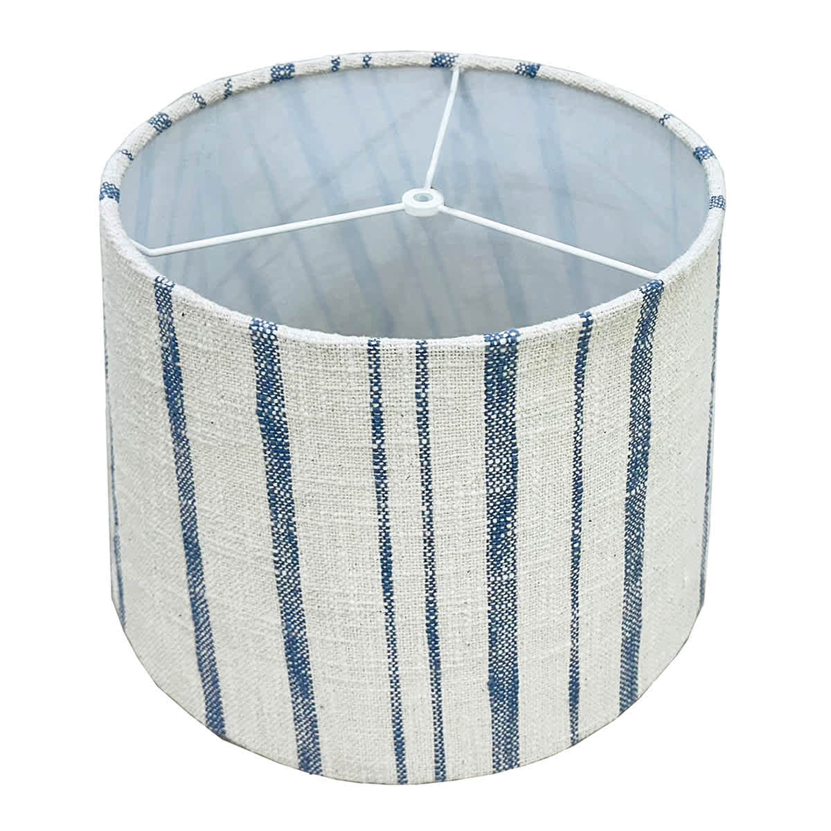Honeybloom Blue & White Striped Textured Medium Table Lamp Shade, 12x14x10