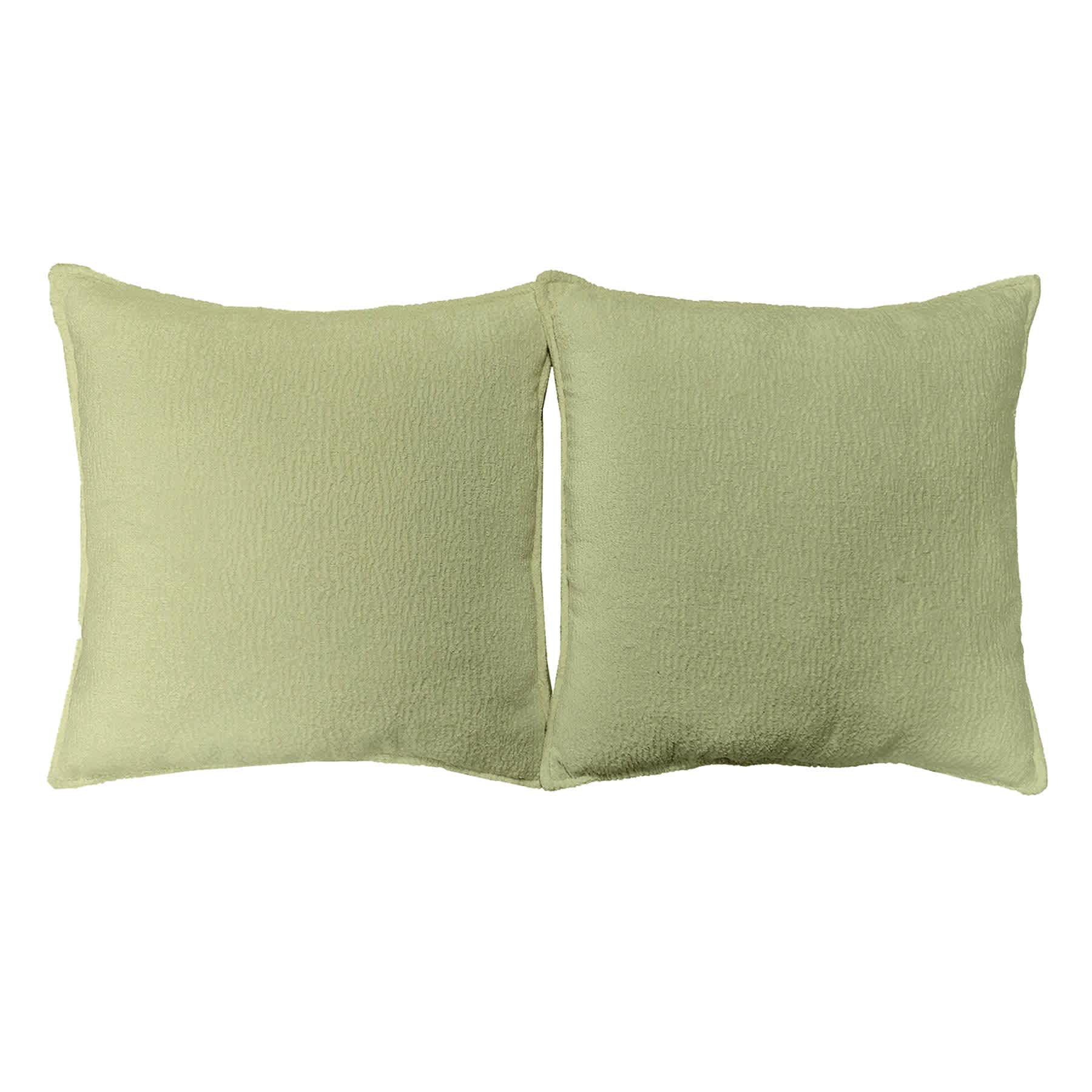 2-Pack Green Textured Chenille Throw Pillows, 18"
