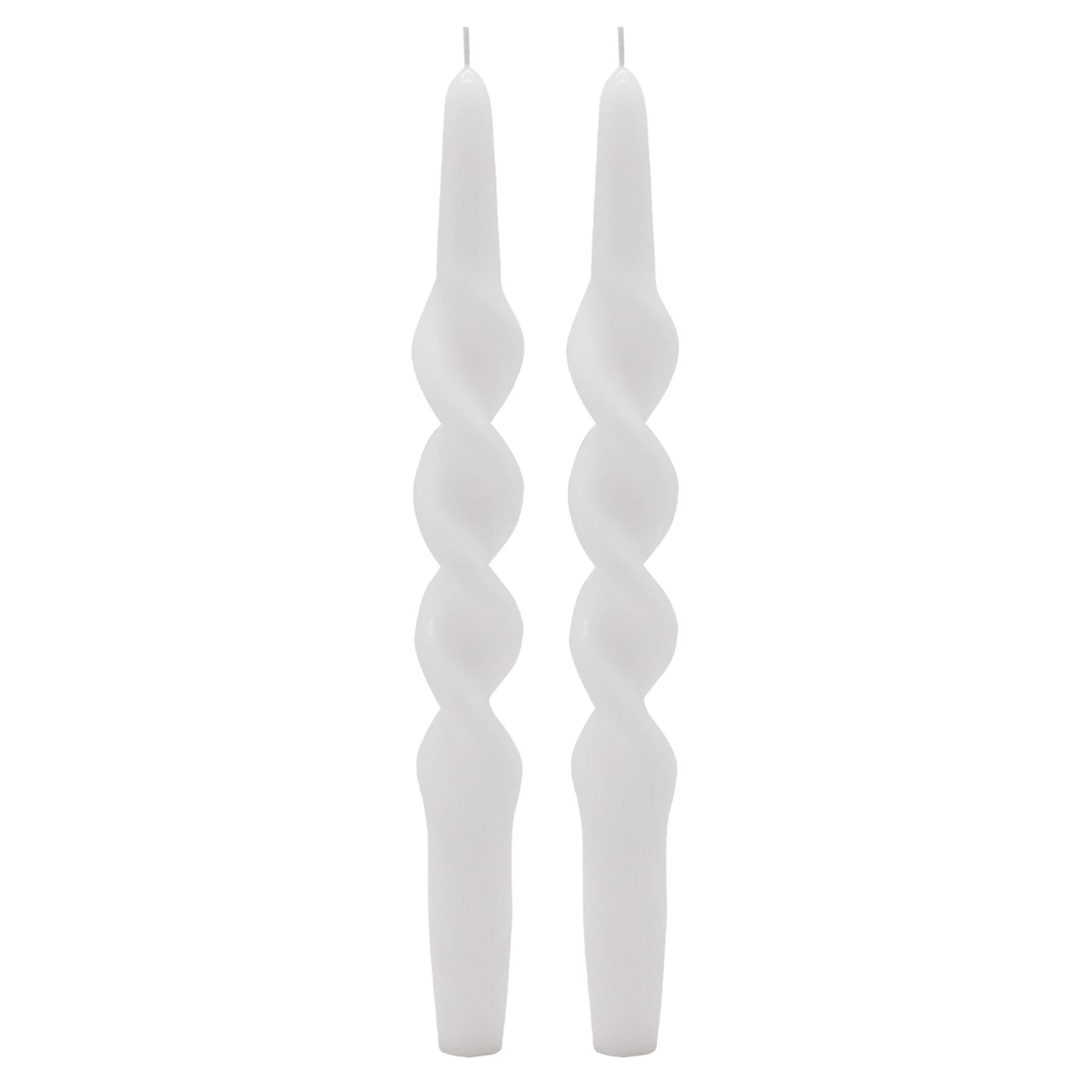 Crosby St. 2-Pack White Twisted Taper Candles, 10"