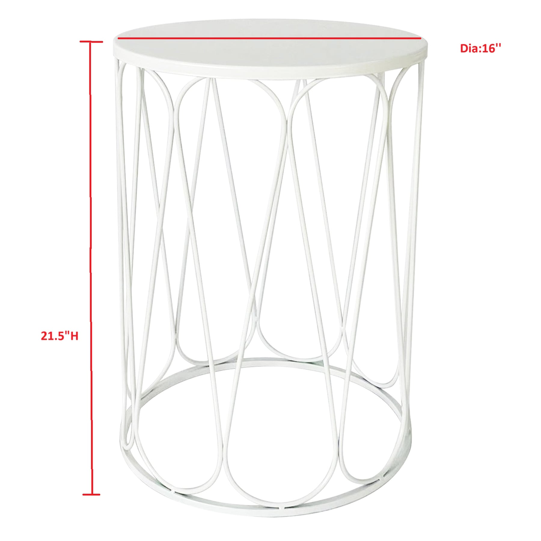 Providence White Metal Plant Stand, 22"