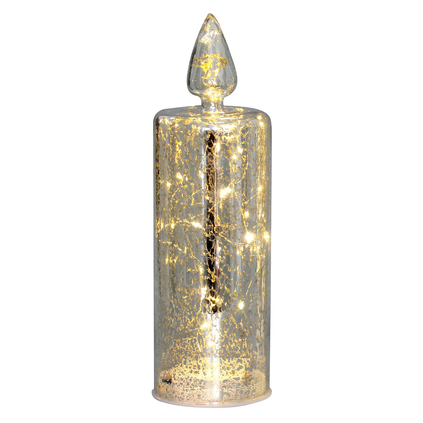 Providence Silver String LED Candle, 10"