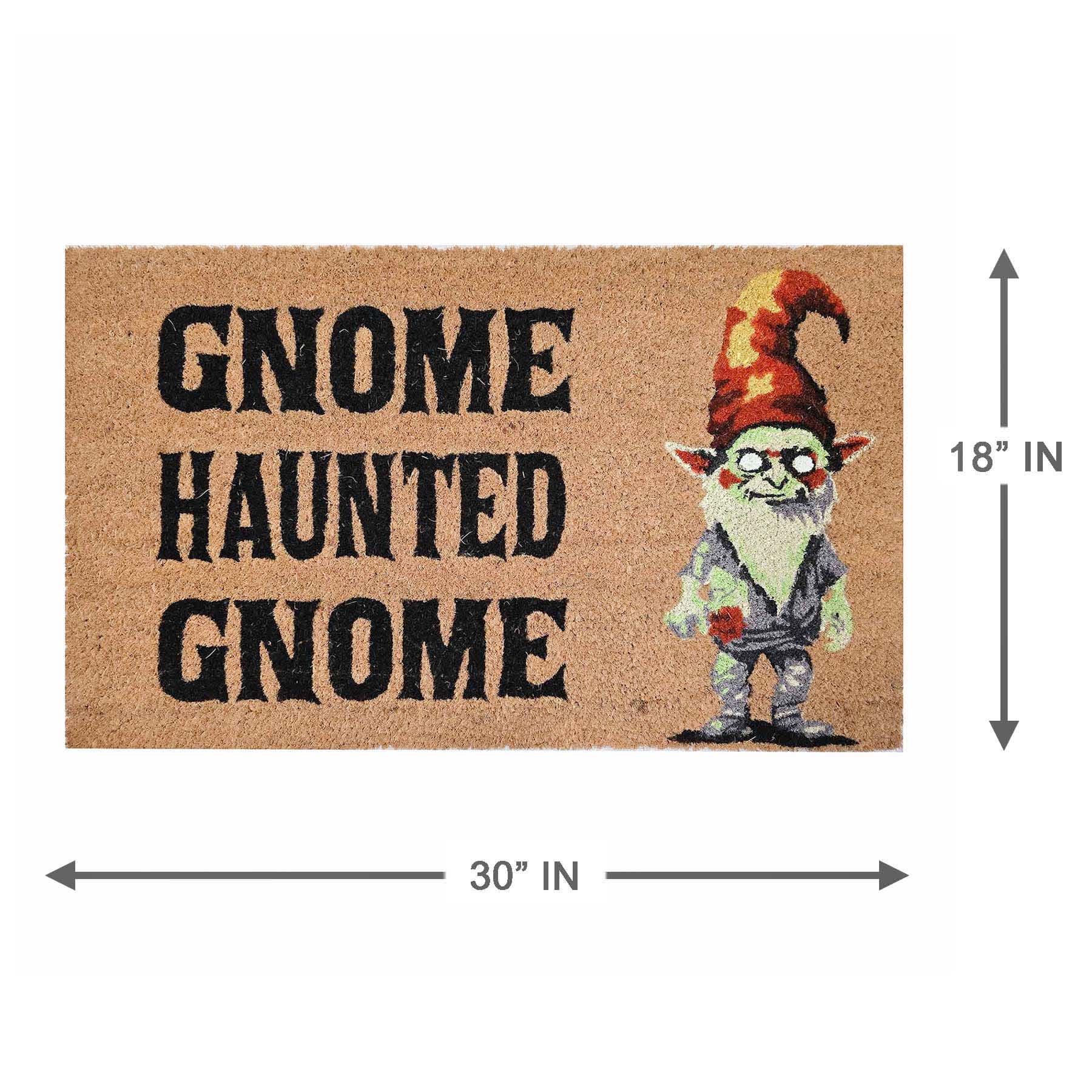 Grim Gardens Glow Gnome Haunted Gnome Coir Mat, 18x30