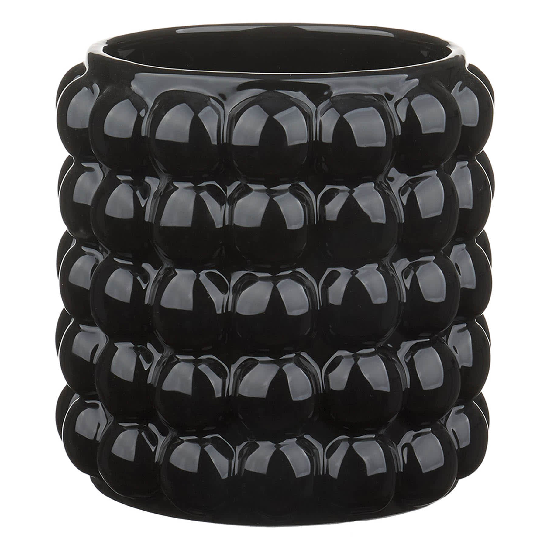 Crosby St. Indoor Black Bubble Planter, 6"