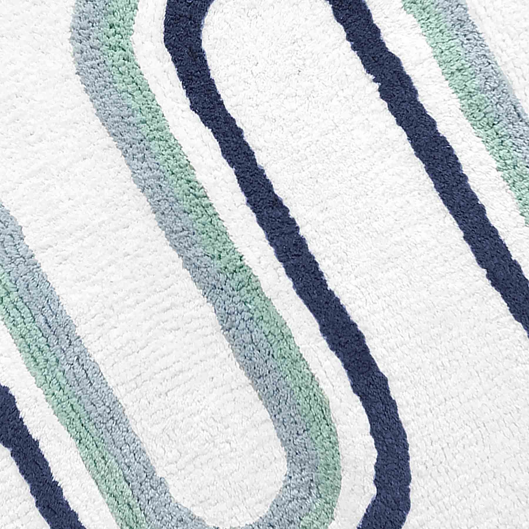Blue Rainbow Tufted Bath Rug, 20x30
