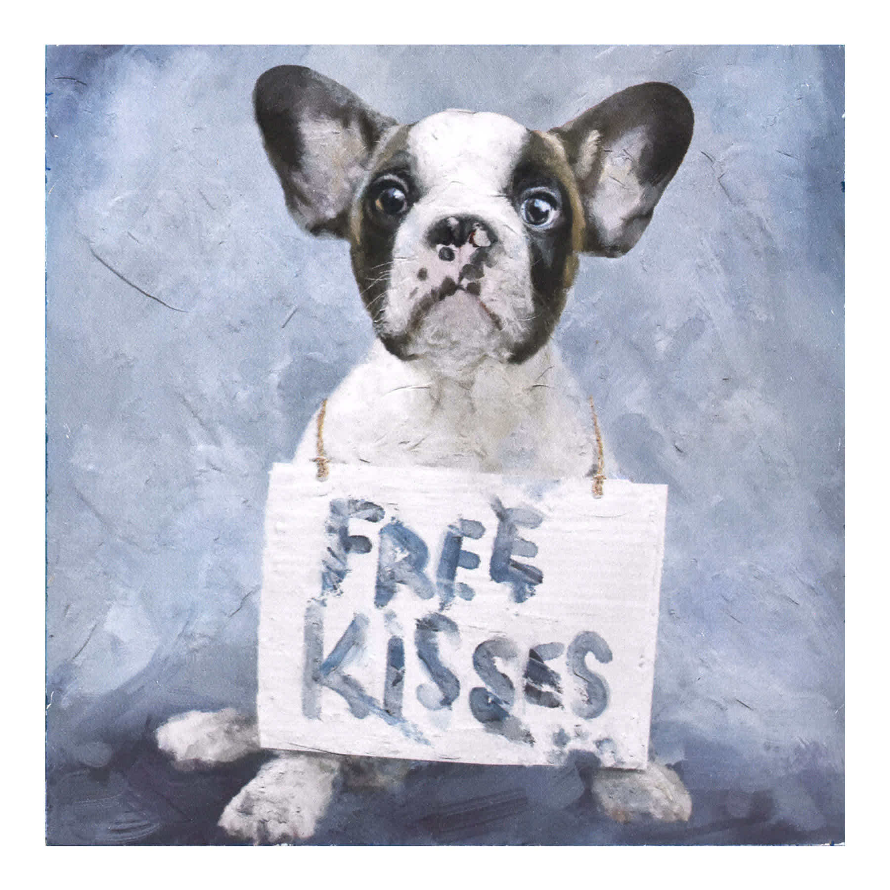 Free Kisses Frenchie Art, 8"
