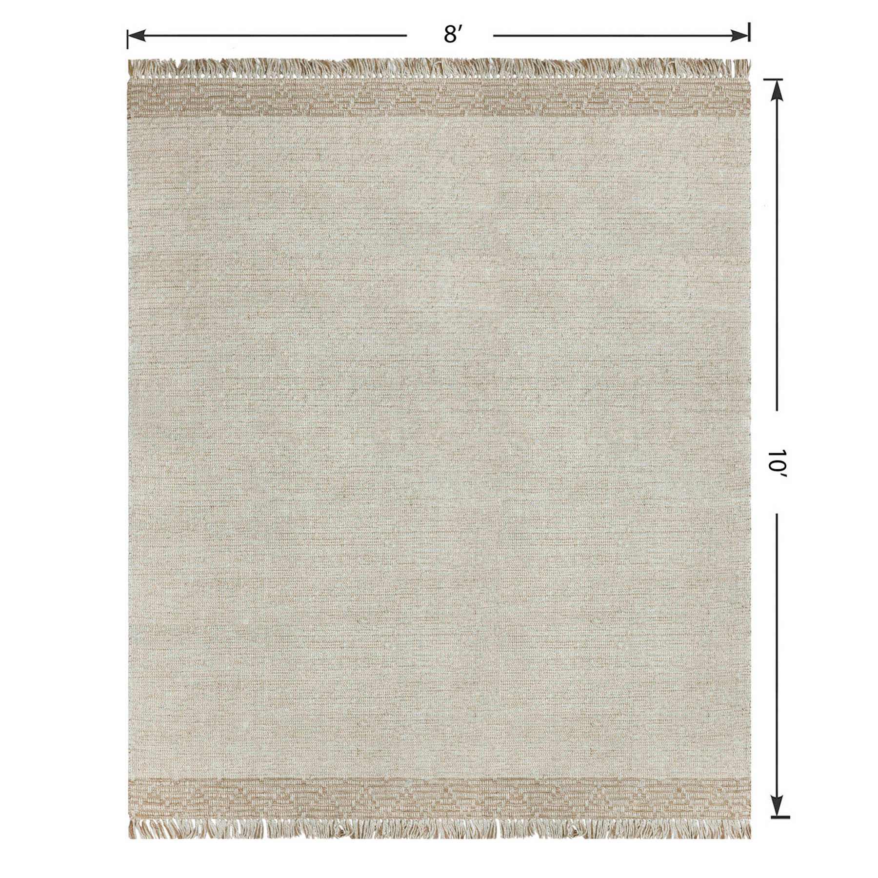 (B693) Found & Fable Kent Ivory Jute Area Rug, 8x10