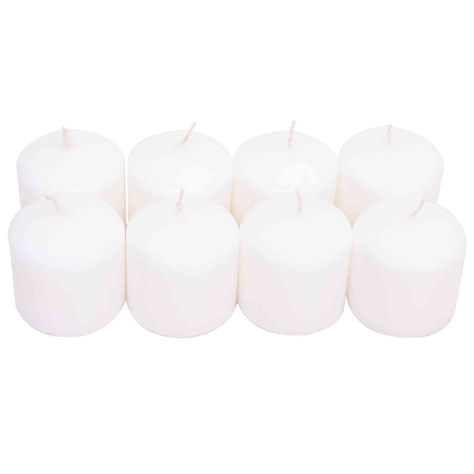 8-Pack White Unscented Overdip Votive Candles