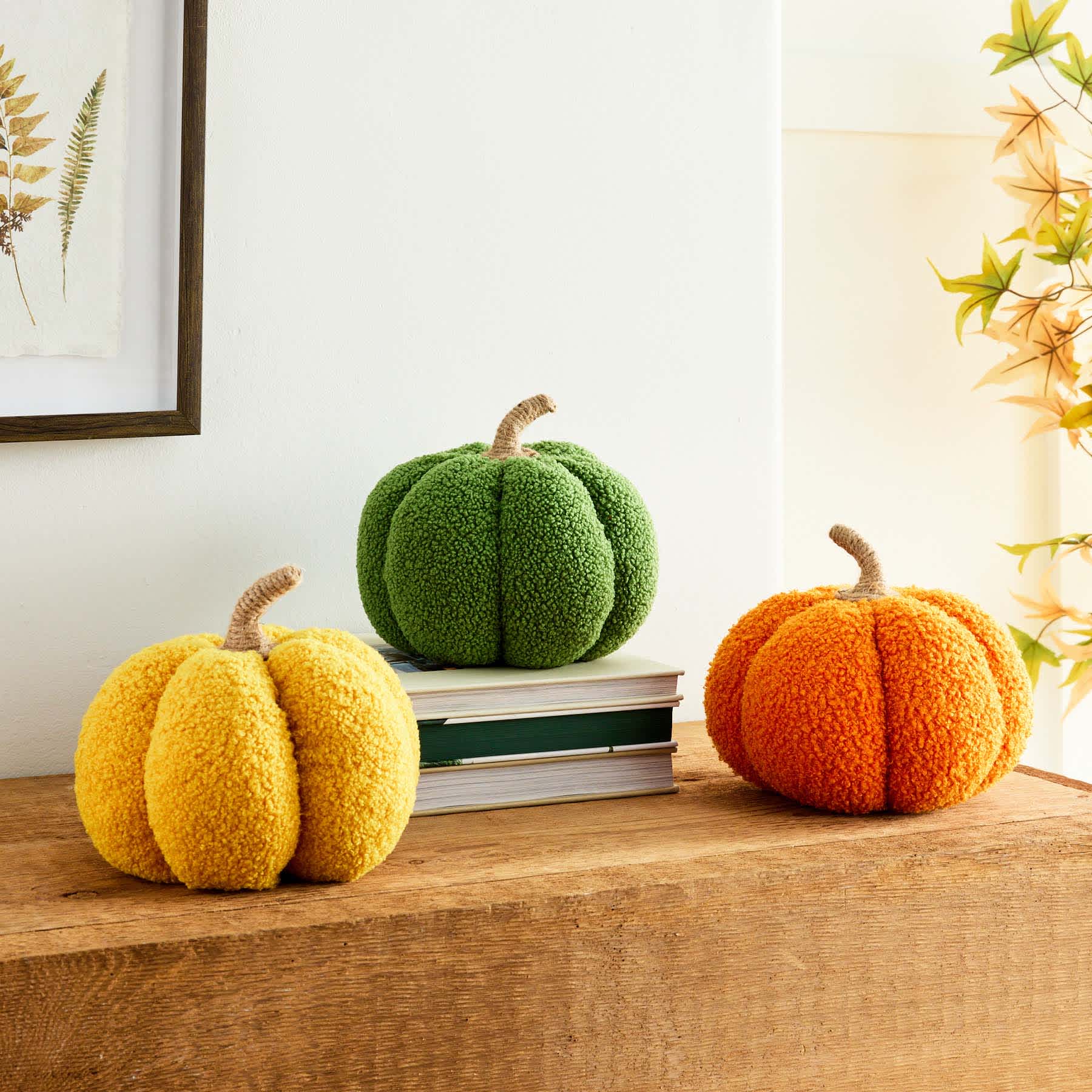 Yellow Fabric Pumpkin, 6"