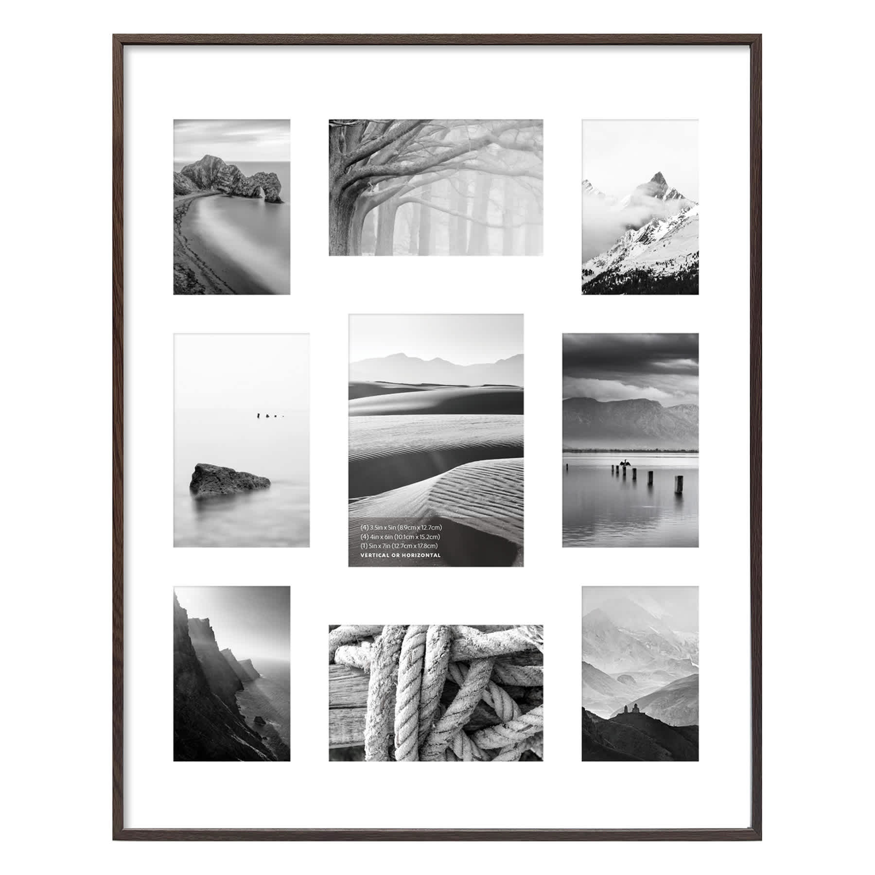 9-Opening Champagne Thin Collage Picture Frame, 16x20
