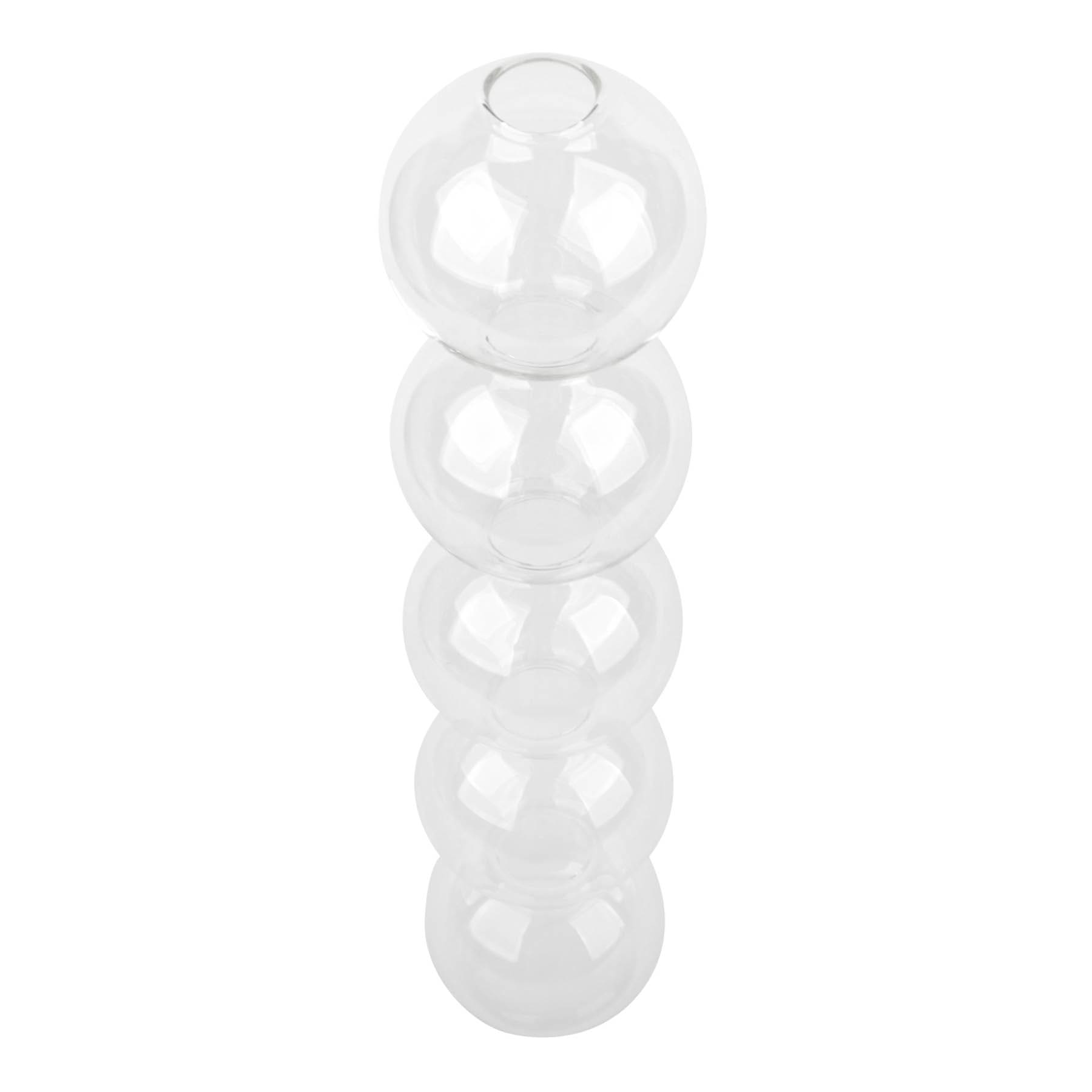 Clear Tiered Bubble Glass Vase, 11.5"