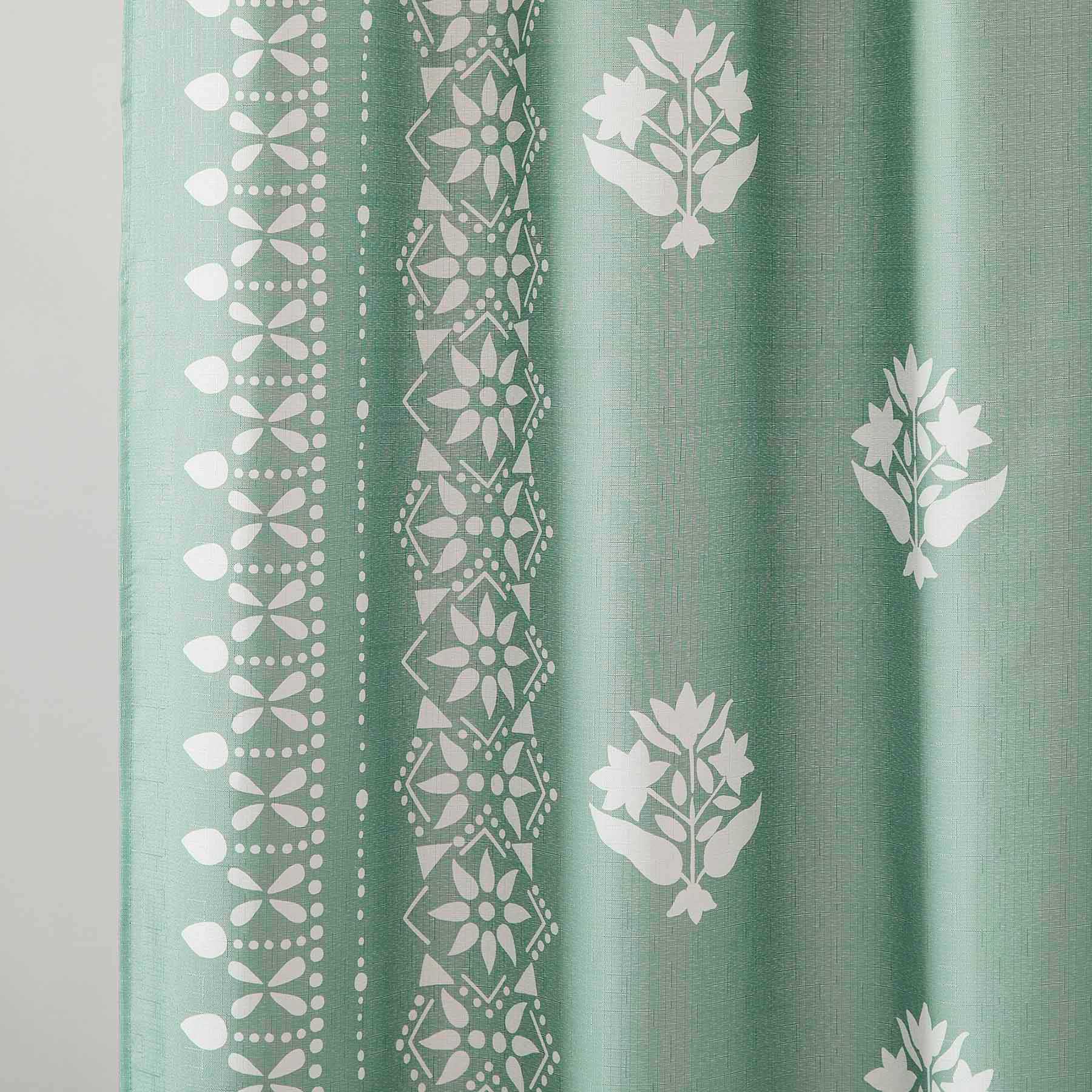 Honeybloom Green Floral Bandana Print Single Shower Curtain, 72"