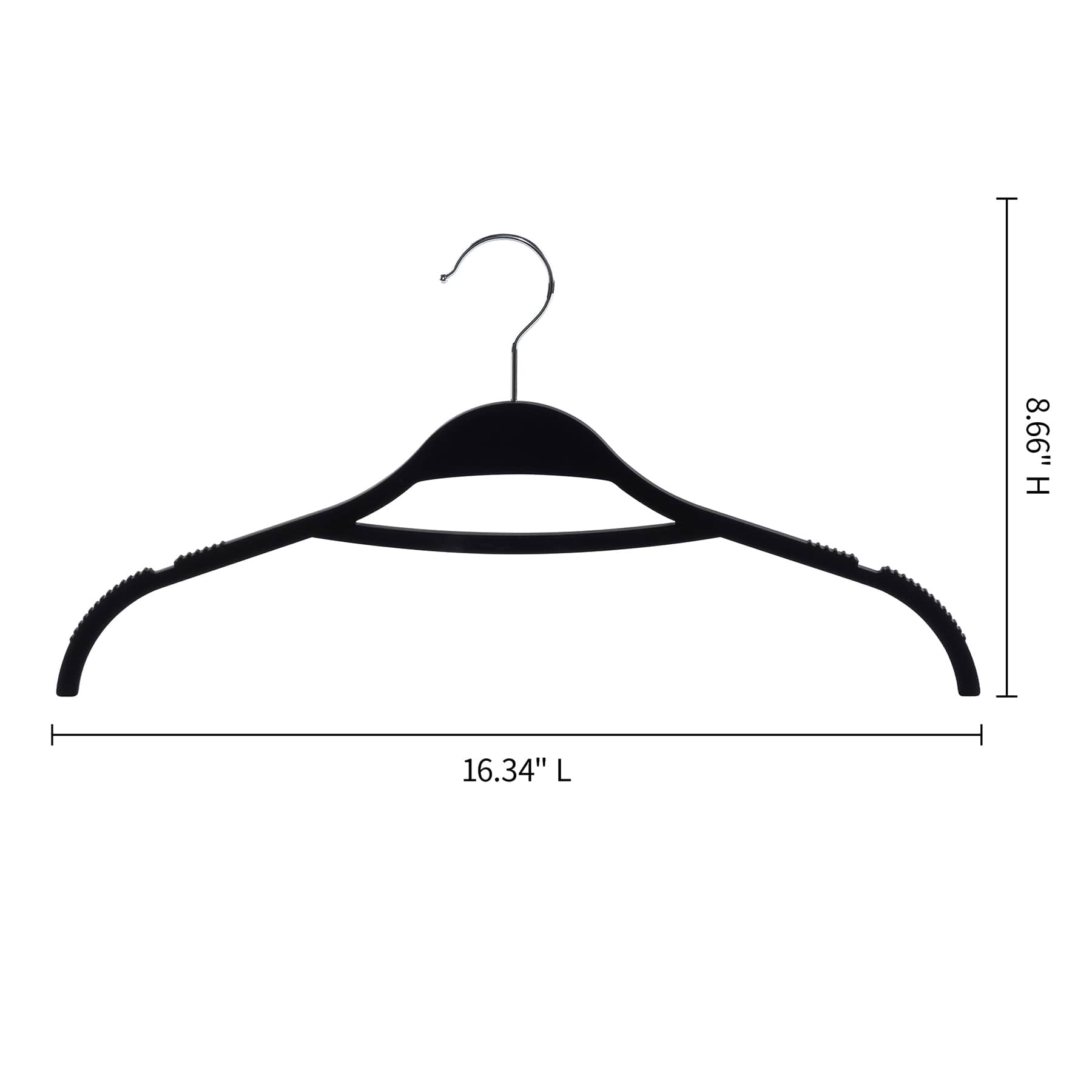12-Piece Non-Slip Shirt Hangers, Black