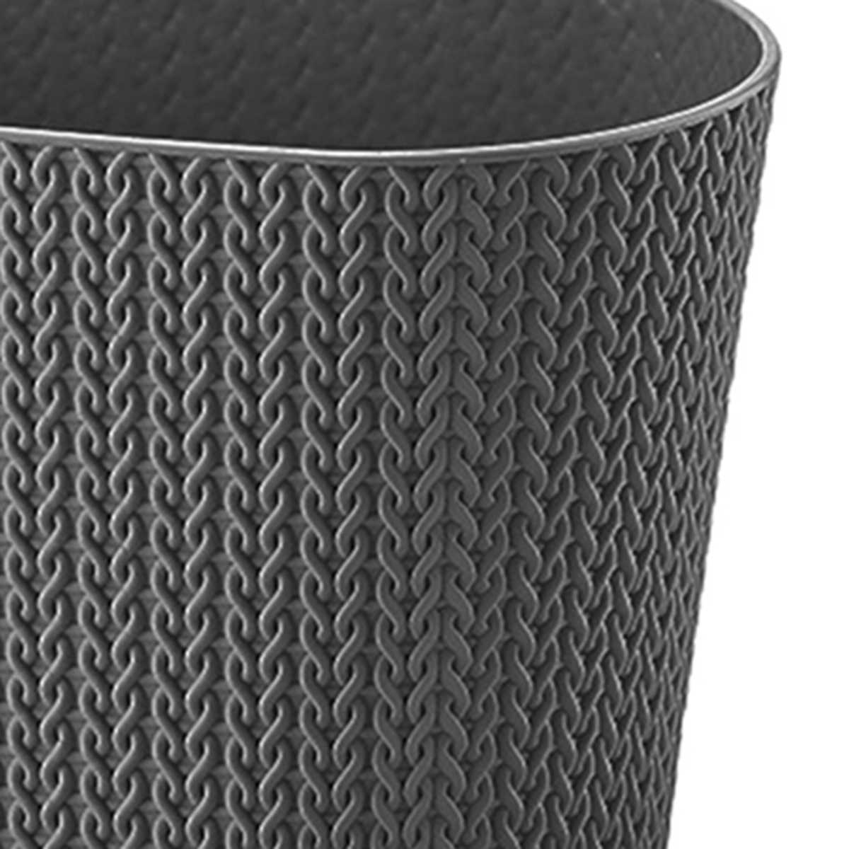 Grey Woven Outdoor Balcony Planter, Medium