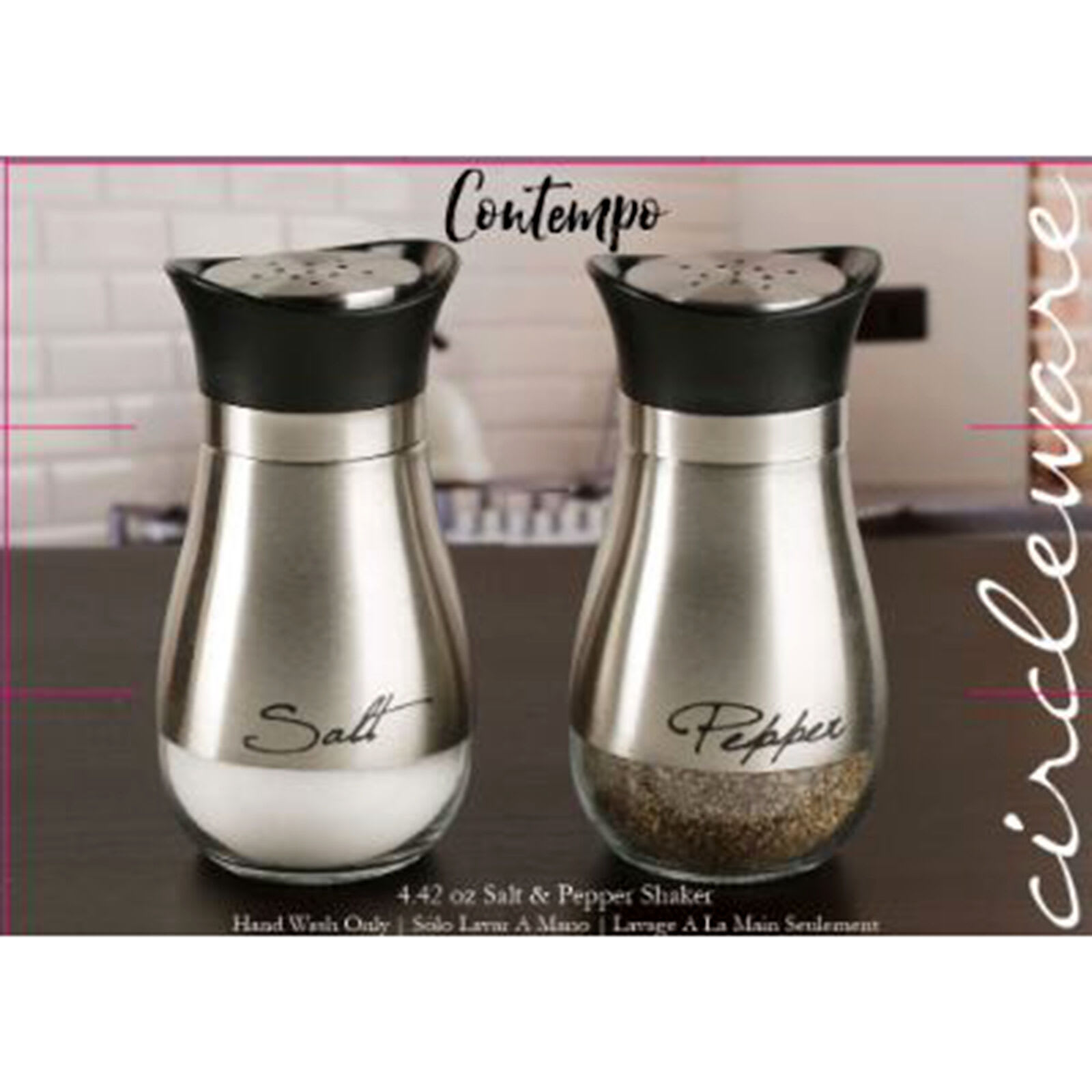 Contempo Silver Salt & Pepper Shaker Set