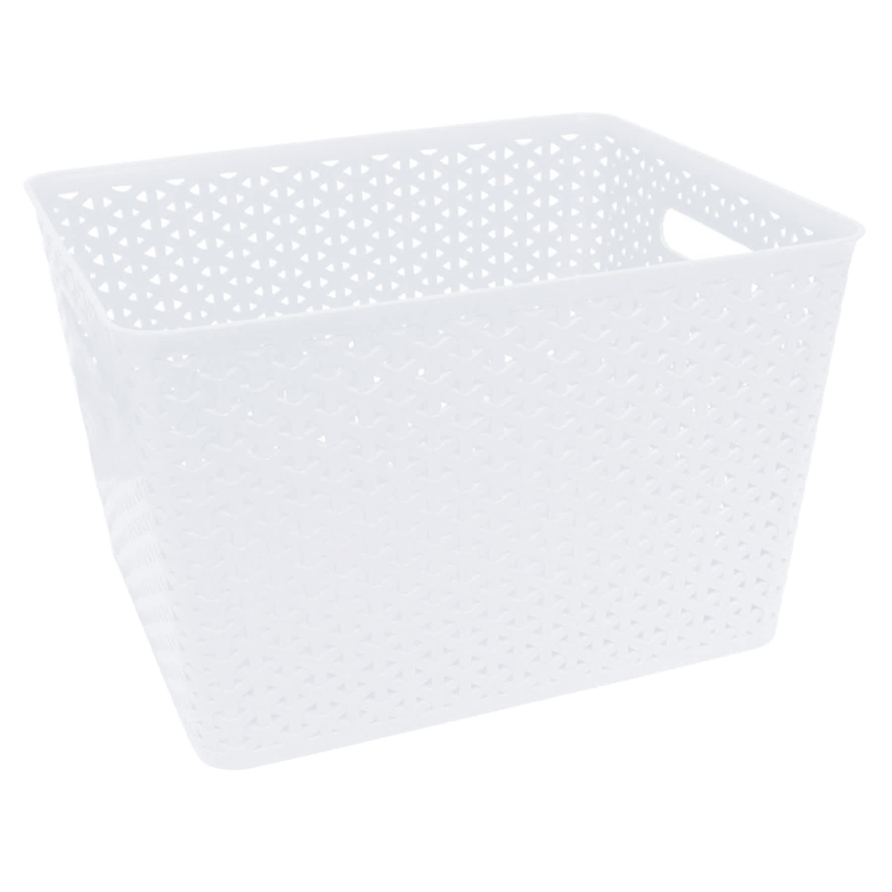 White Y-Weave Storage Basket, Large
