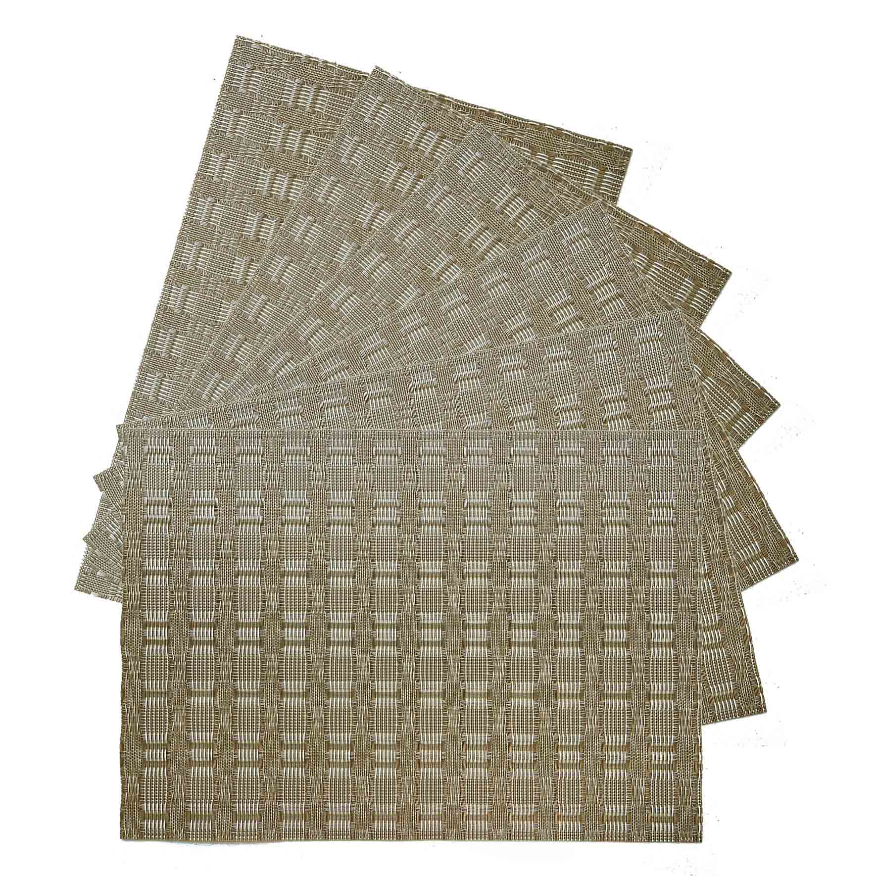 Set of 6 Marquis Prosecco Woven Vinyl Placemats, 13x18