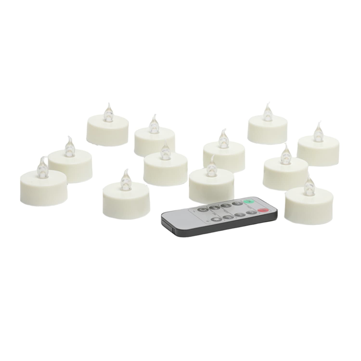 12-Pack Ivory LED Tealight Candle Set with Remote