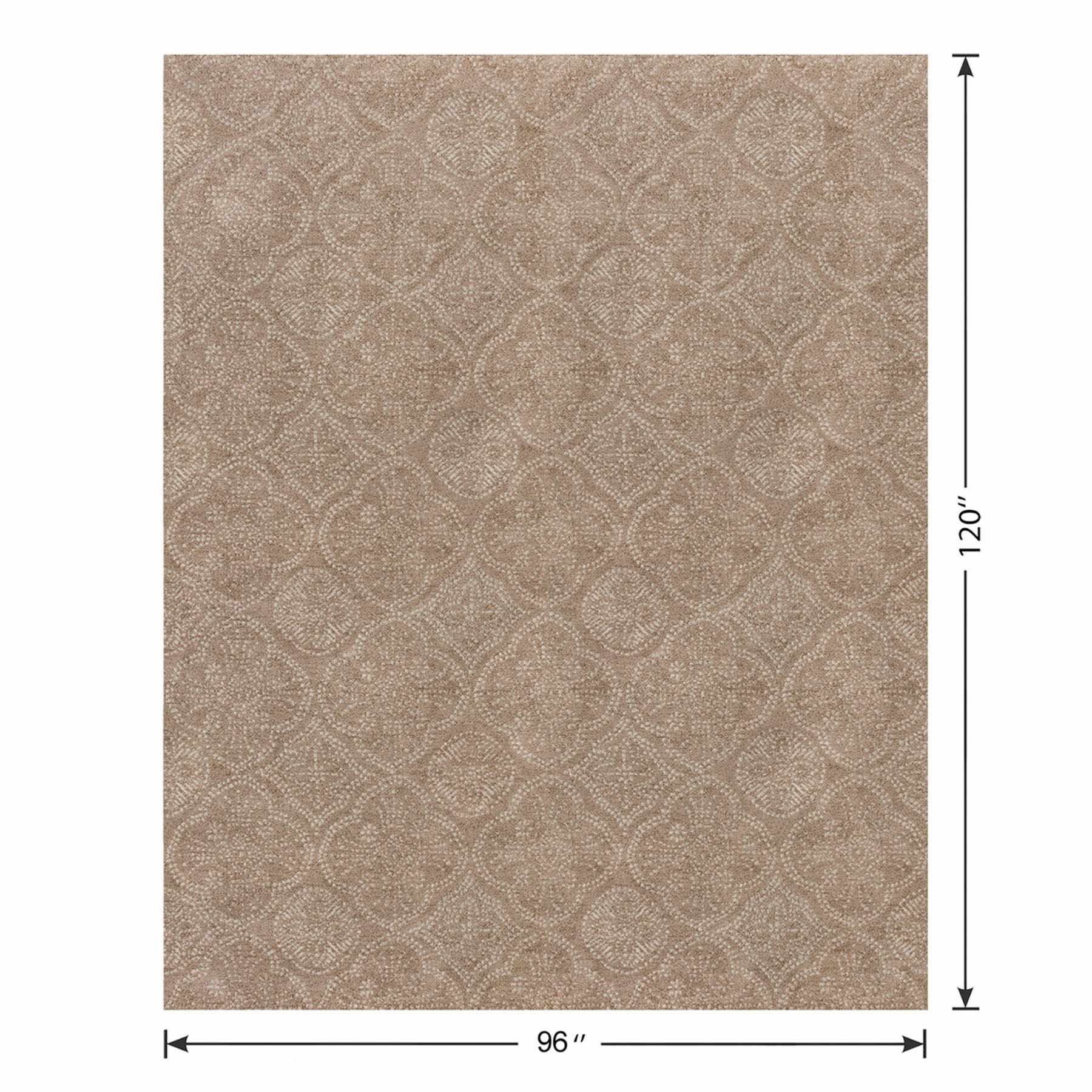 (C202) Hayne Neutral Floral Shag Area Rug, 8x10