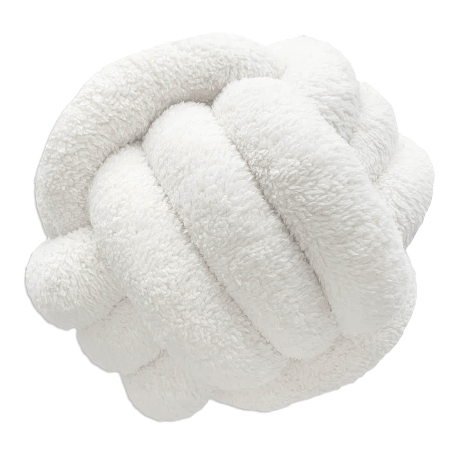 Crosby St. White Plush Knot Pillow, 12"
