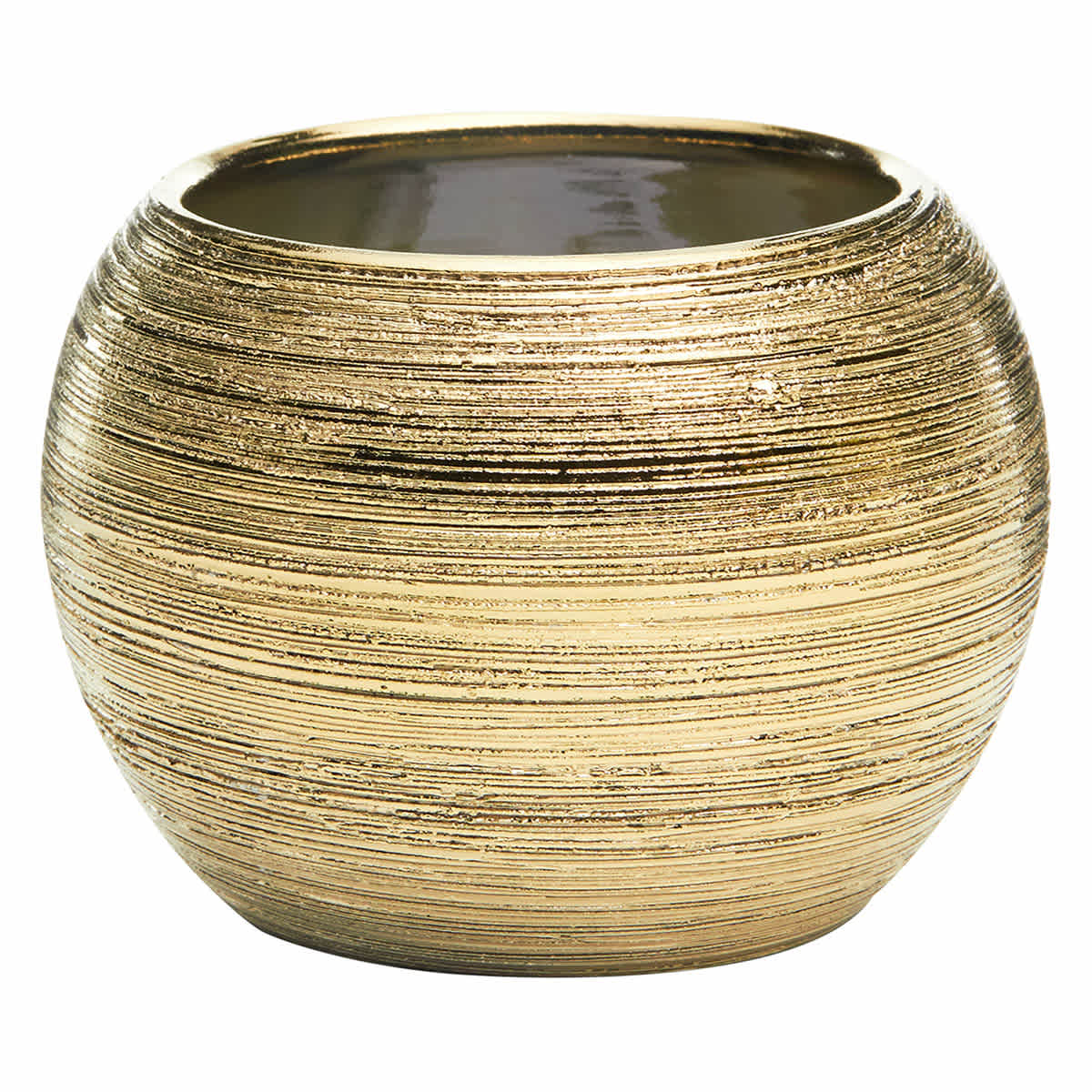 Crosby St. Indoor Gold Round Textured Planter, 4"