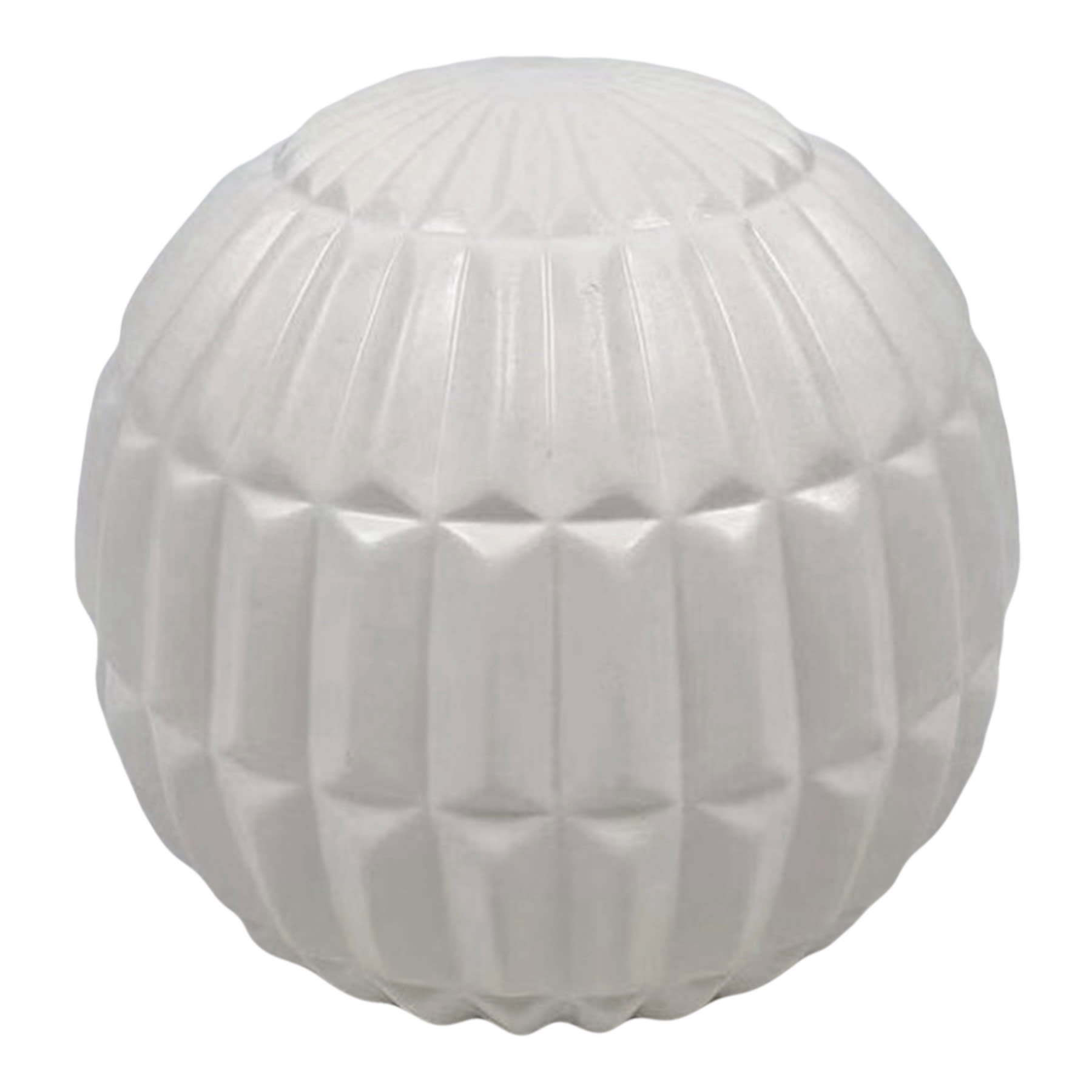 Crosby St. Addison White Modern Abstract Ceramic Sphere, 4"