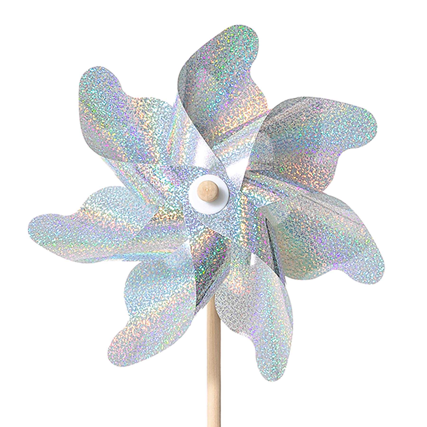 Silver Holographic Whirligig, 29"