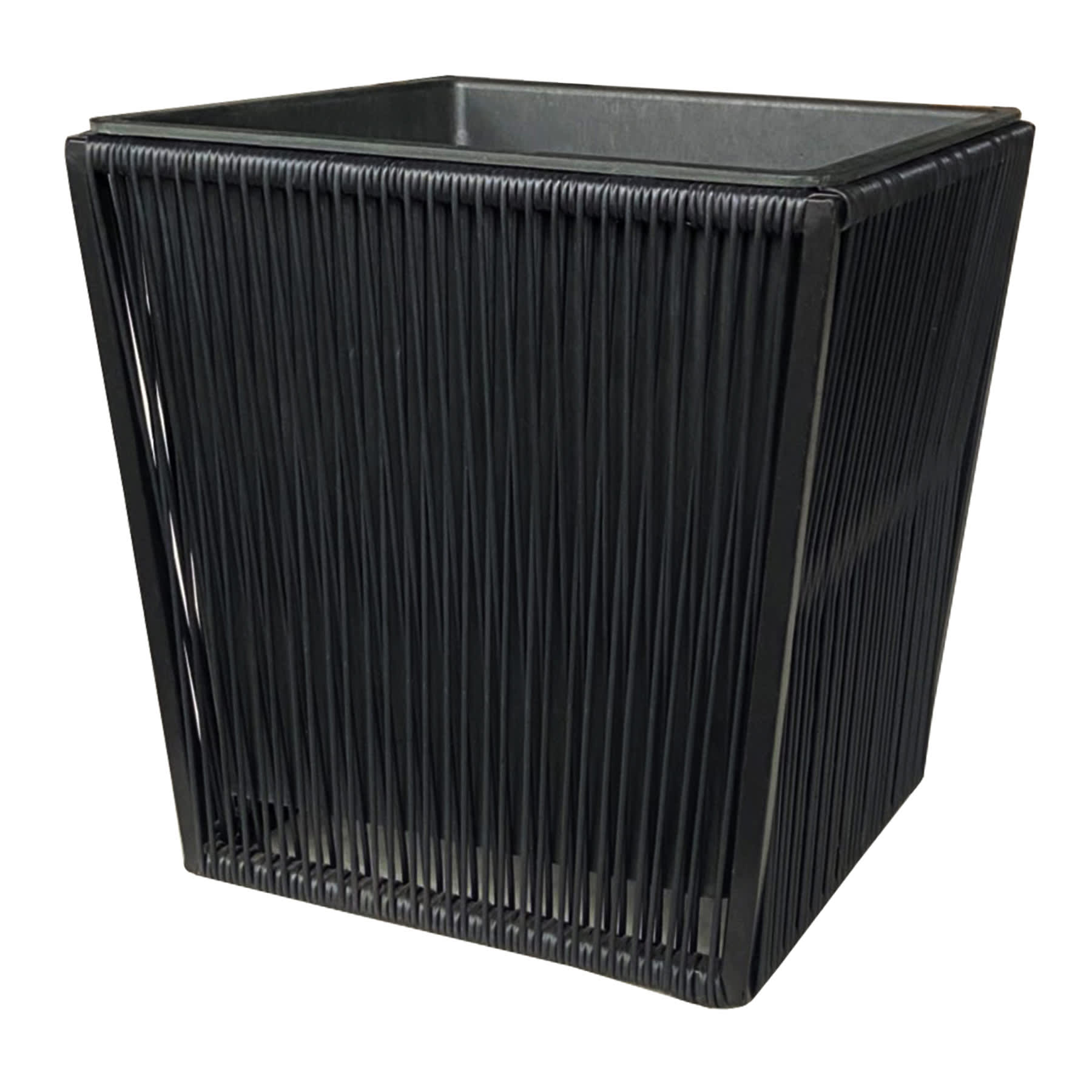 Crosby St. Cora Black Polyrattan Outdoor Planter, Large