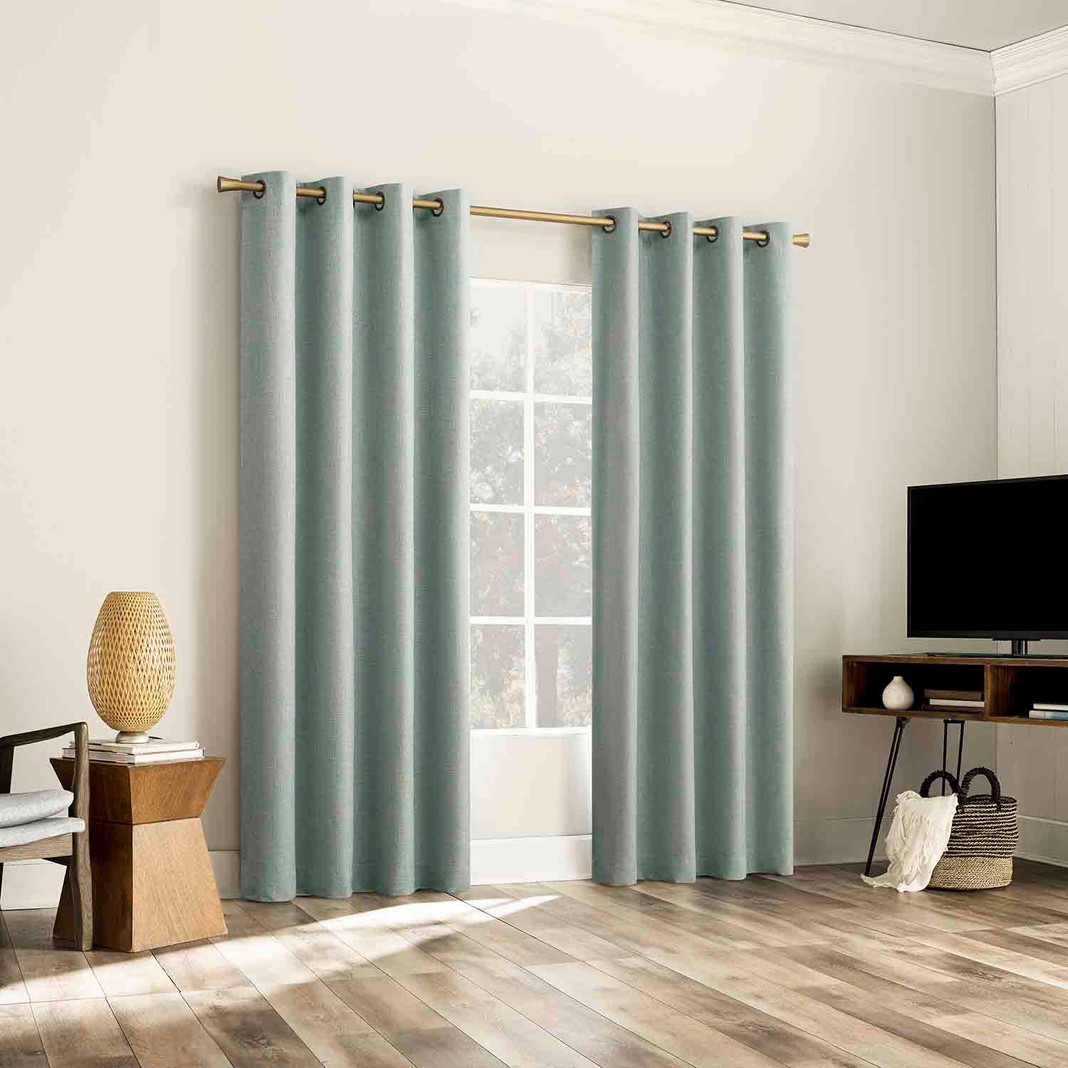Pacey Pacific Blue Blackout Curtain Panel, 84"