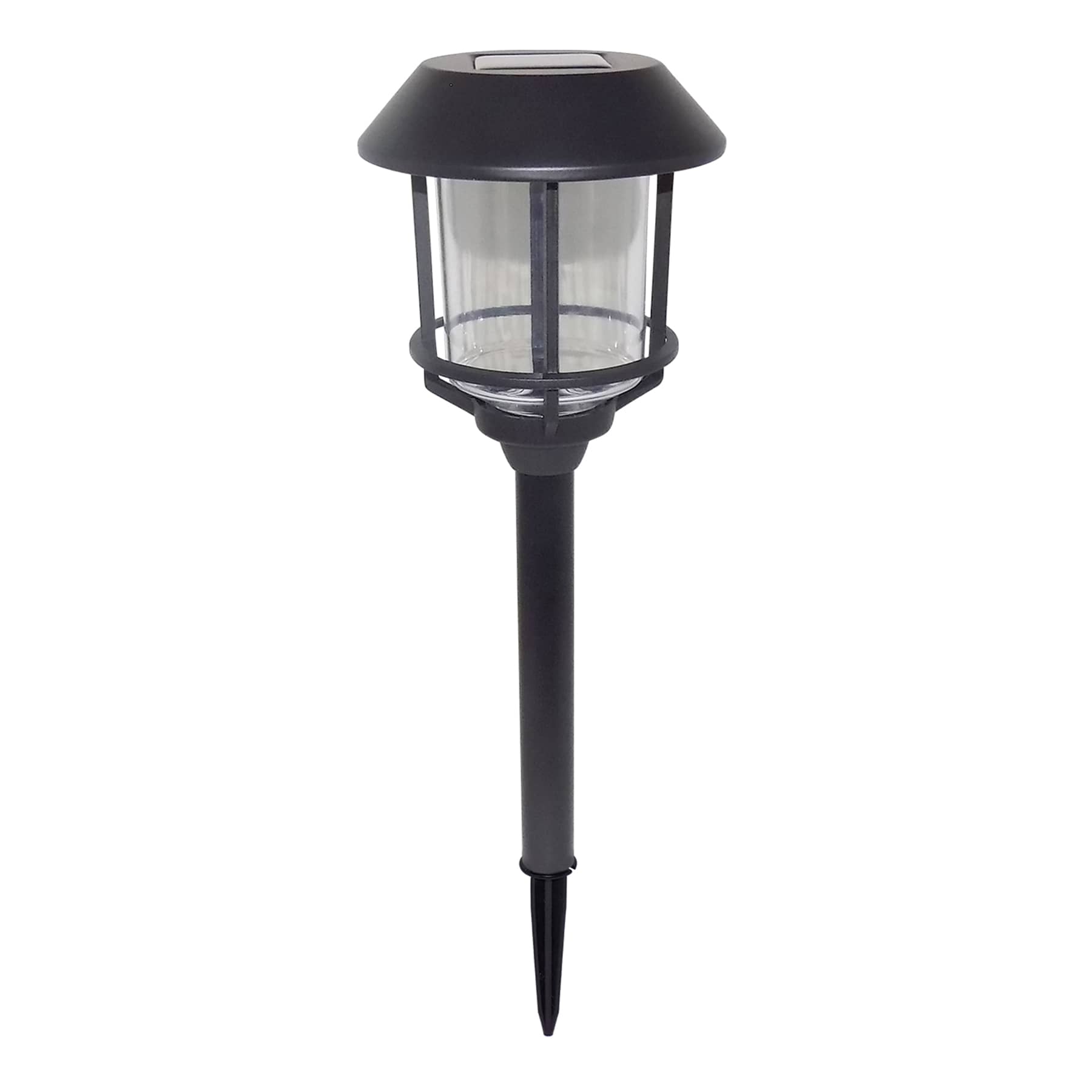 8-Lumen Solar Black Caged Pathway Light