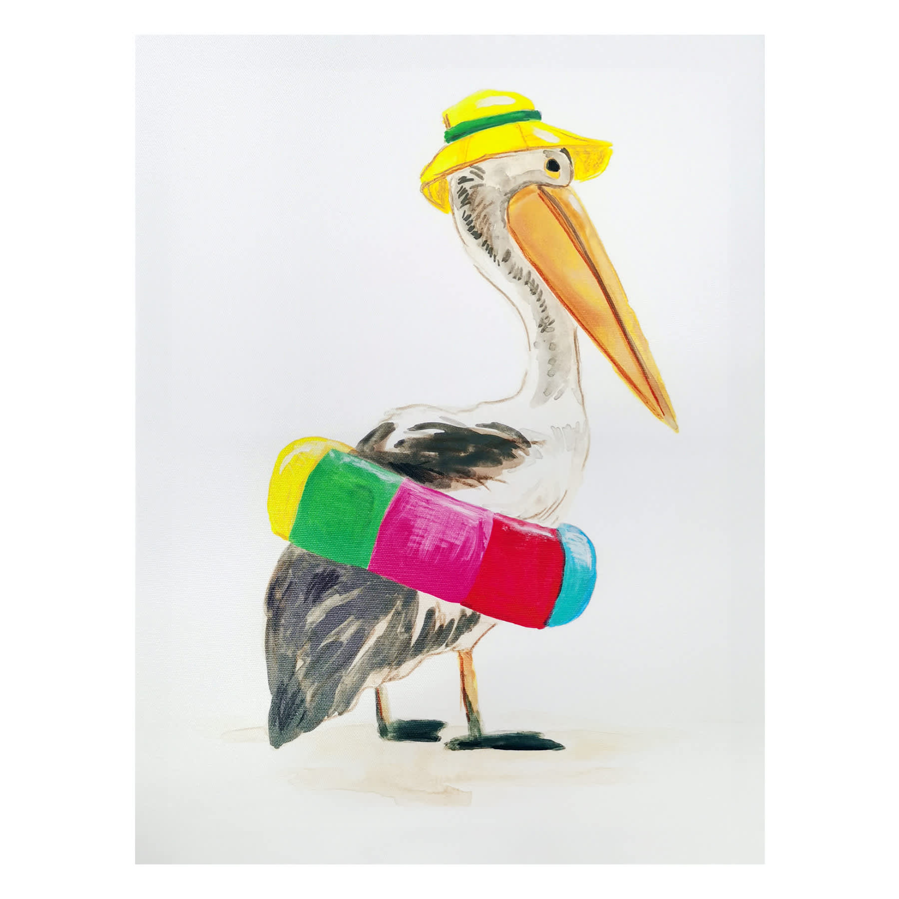 Beach Bum in Floatie Canvas Wall Art, 12x16