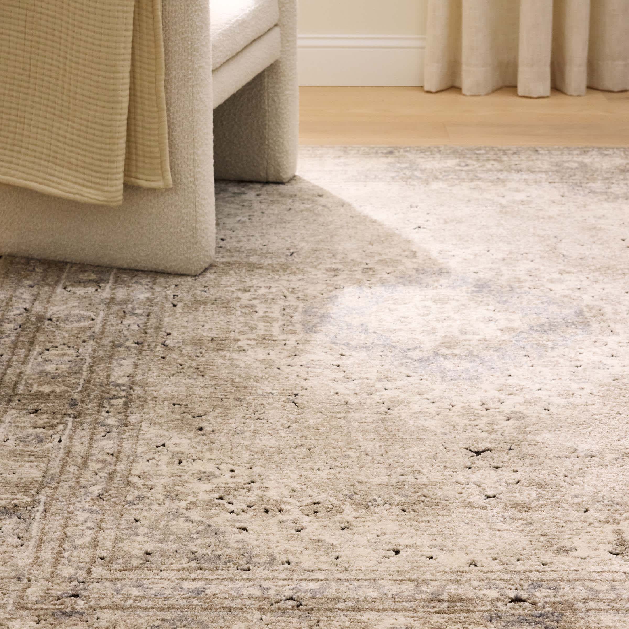 (B500) Xander Ivory & Tan Area Rug, 5x7