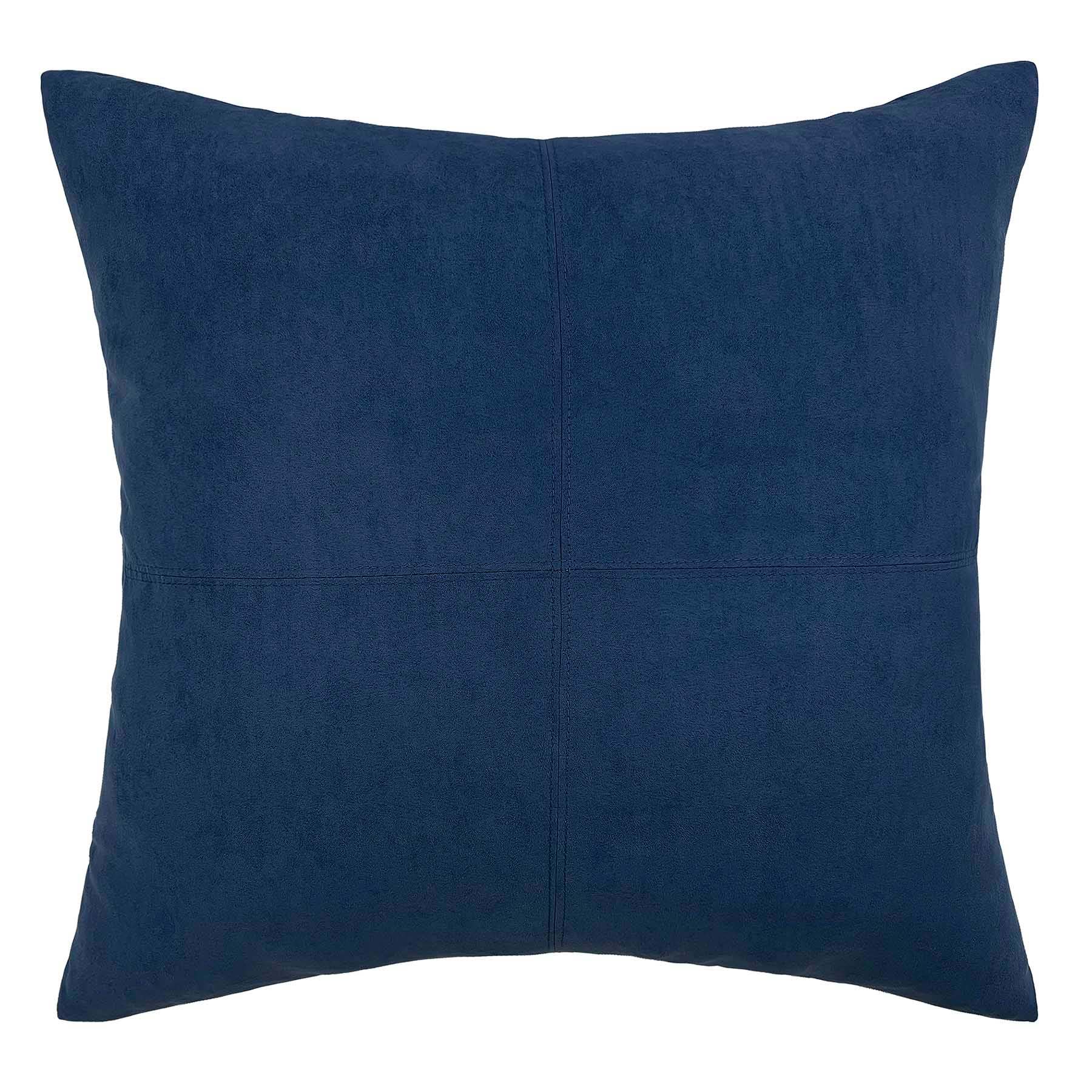 Medieval Blue Faux Suede Throw Pillow, 24"