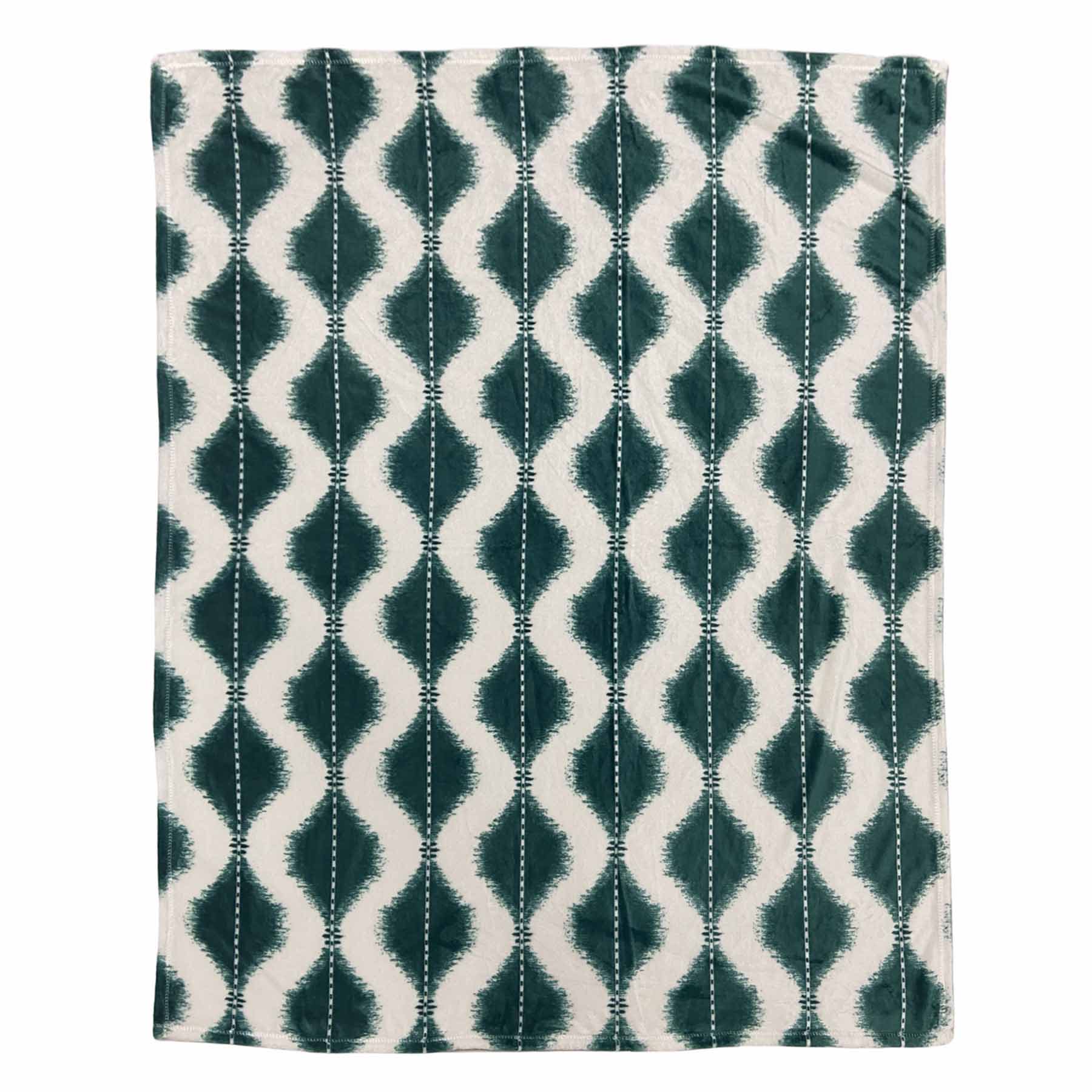 Found & Fable Ikat Ogee Micro Plush Throw Blanket, 50x60