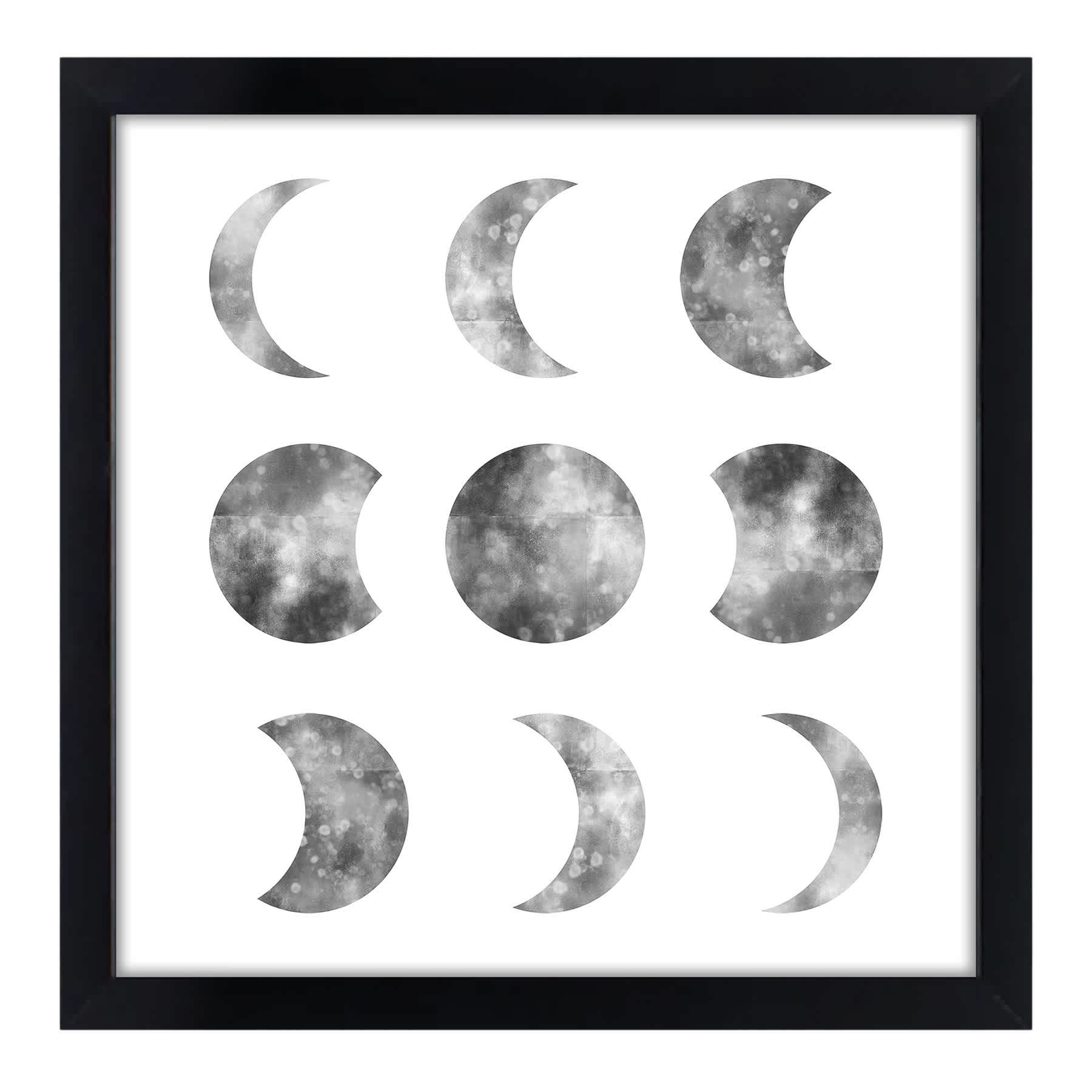 Glass Framed Moon Phases Print Wall Art, 20x20